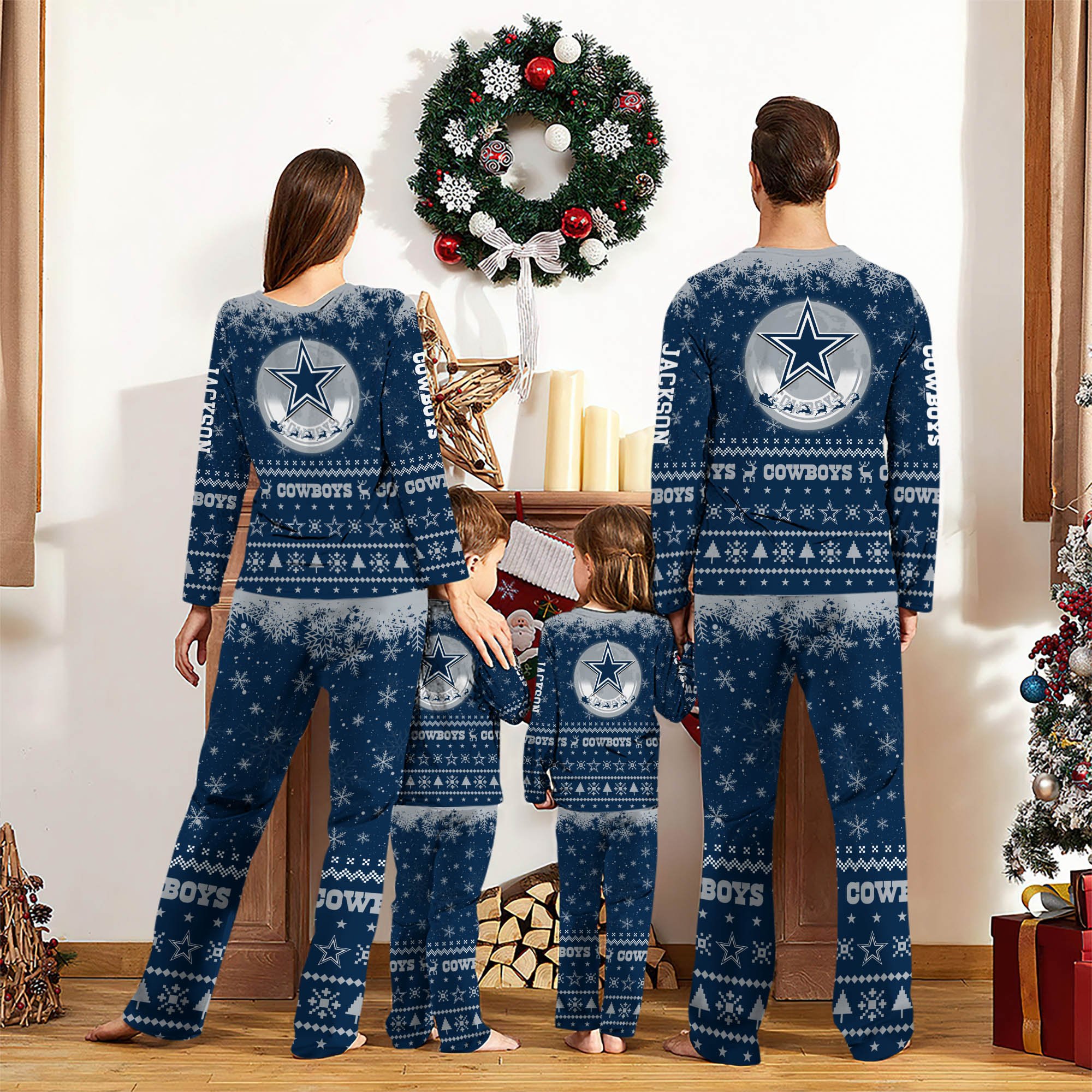 Alternative view of Dallas Cowboys Sport Pajamas 2024 Version Personalized Your Name, Sport Pajamas For Family, Christmas Gifts For Fans, Gifts For Kid ETHY-62762