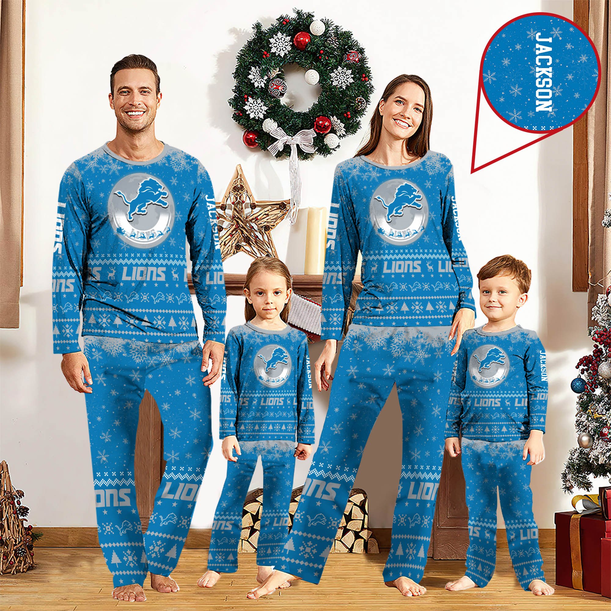 Detroit Lions Sport Pajamas 2024 Version Personalized Your Name, Sport Pajamas For Family, Christmas Gifts For Fans, Gifts For Kid ETHY-62762