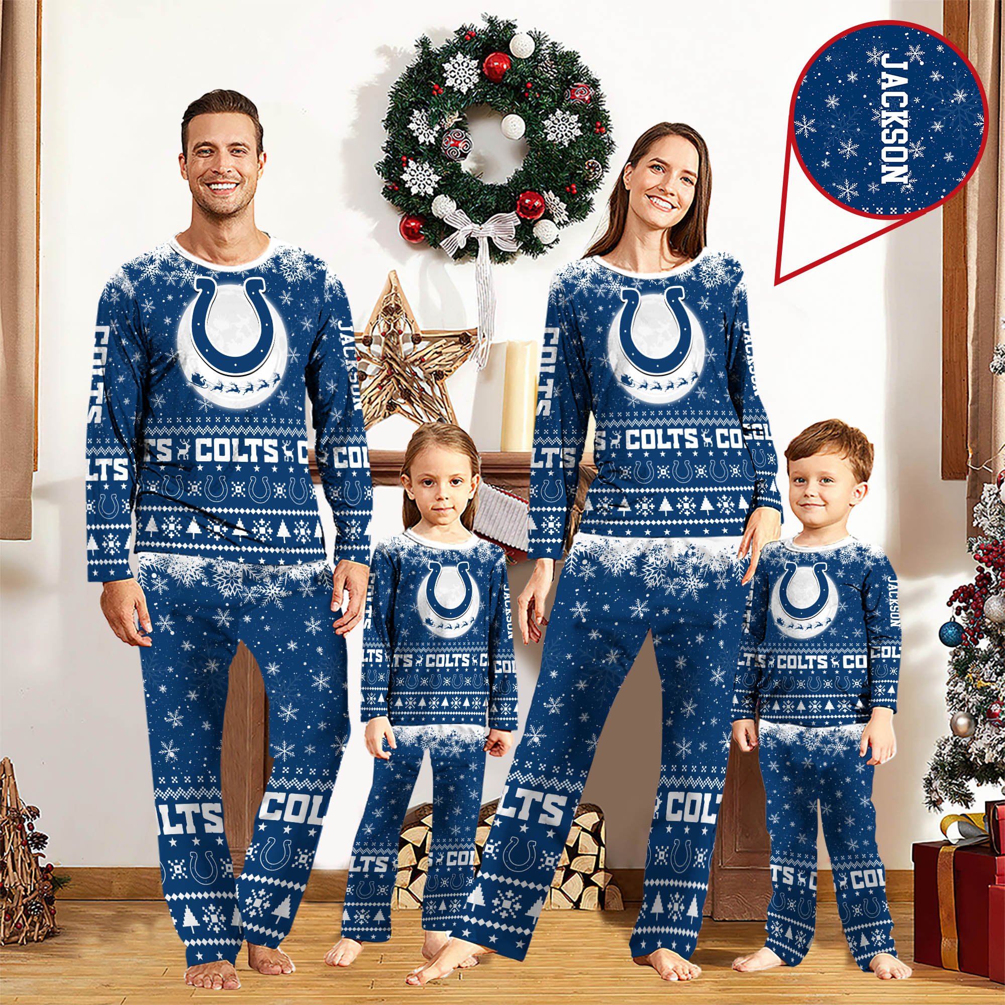 Indianapolis Colts Sport Pajamas 2024 Version Personalized Your Name, Sport Pajamas For Family, Christmas Gifts For Fans, Gifts For Kid ETHY-62762