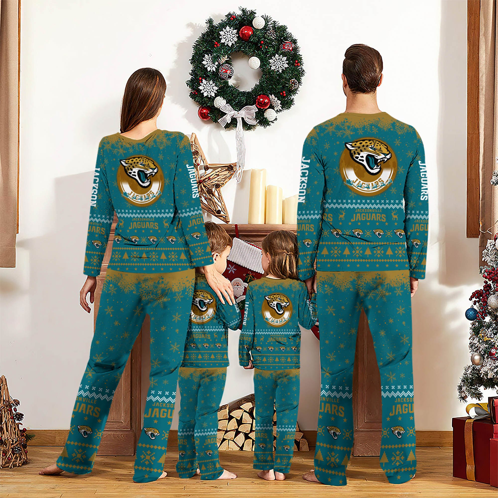 Alternative view of Jacksonville Jaguars Sport Pajamas 2024 Version Personalized Your Name, Sport Pajamas For Family, Christmas Gifts For Fans, Gifts For Kid ETHY-62762