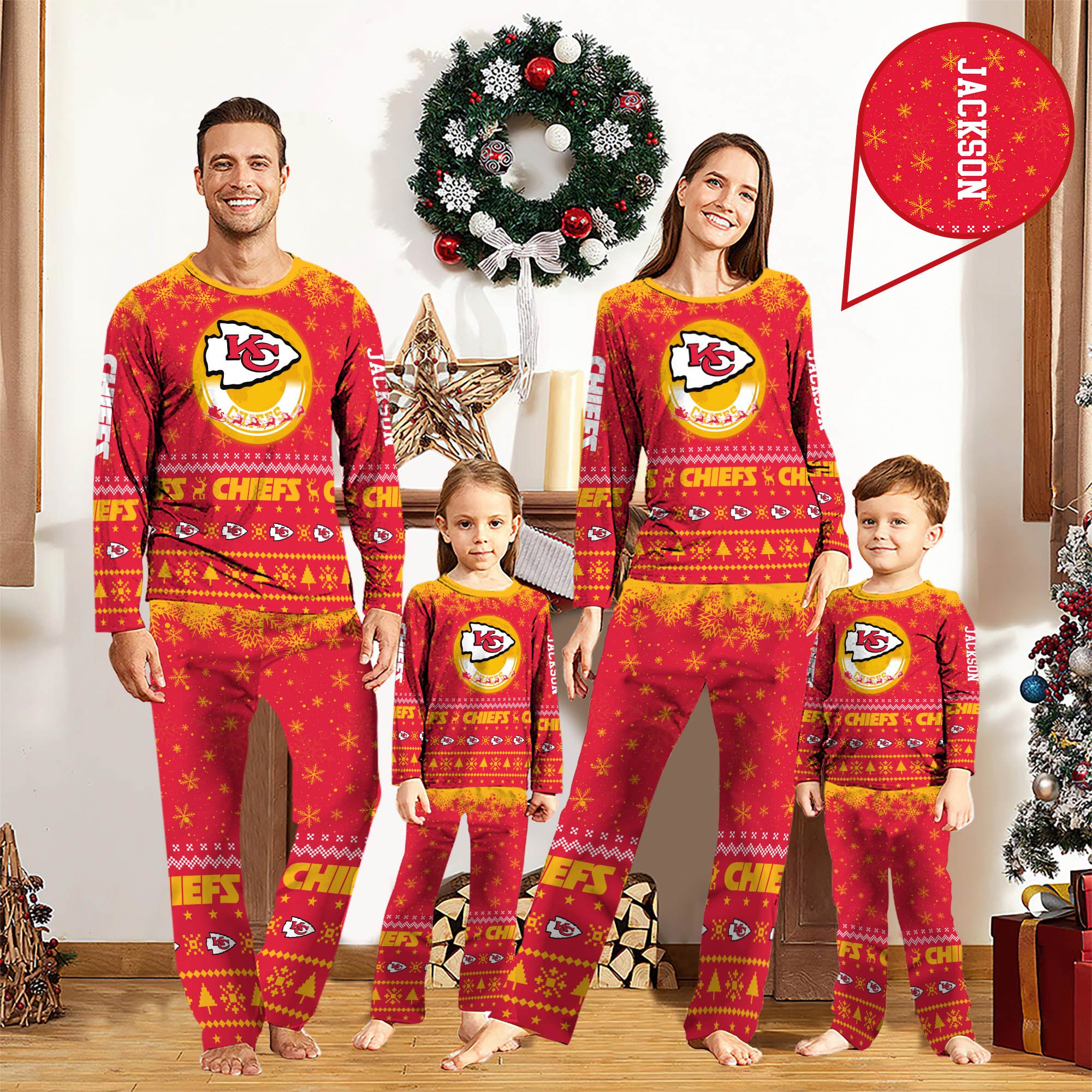 Kansas City Chiefs Sport Pajamas 2024 Version Personalized Your Name, Sport Pajamas For Family, Christmas Gifts For Fans, Gifts For Kid ETHY-62762