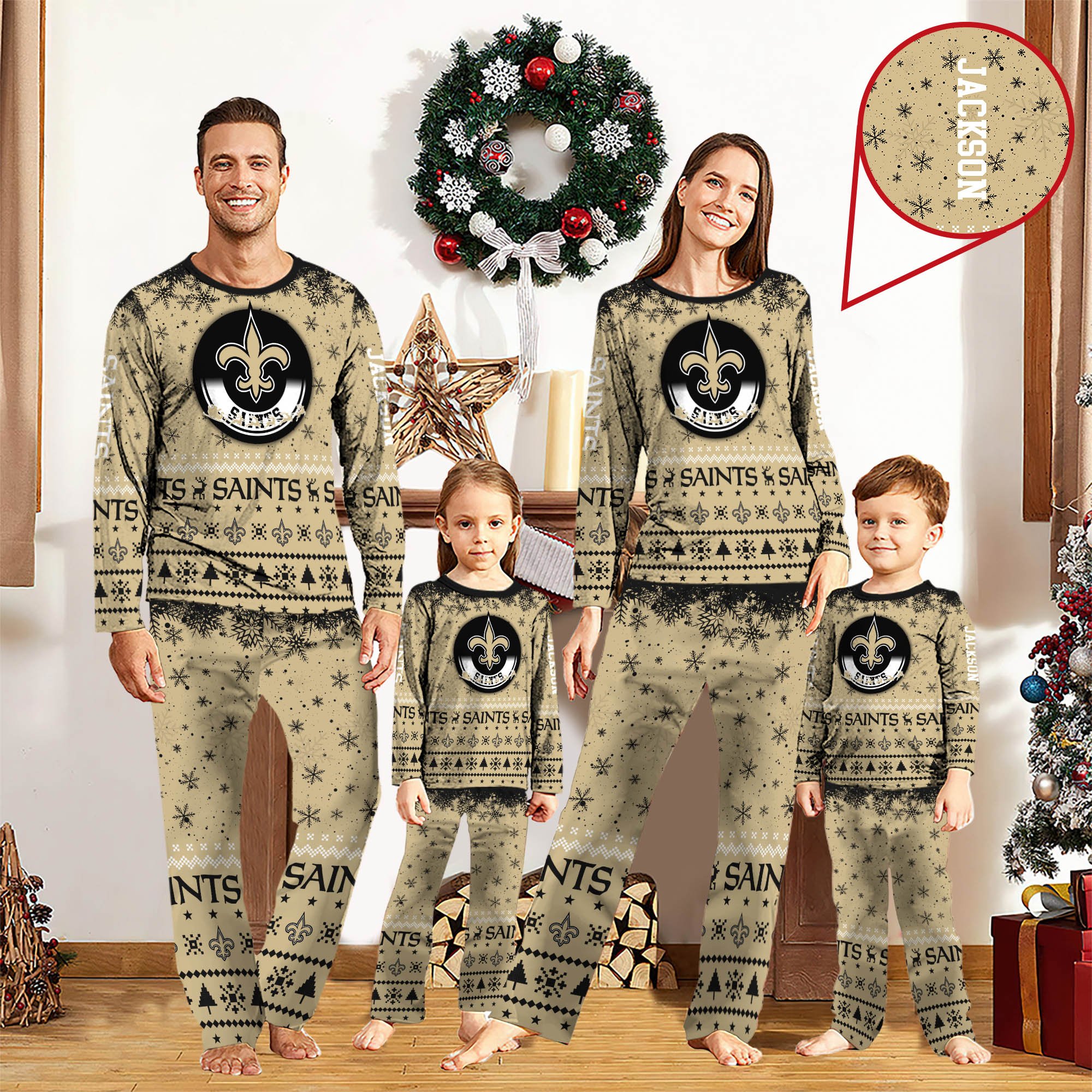 New Orleans Saints Sport Pajamas 2024 Version Personalized Your Name, Sport Pajamas For Family, Christmas Gifts For Fans, Gifts For Kid ETHY-62762