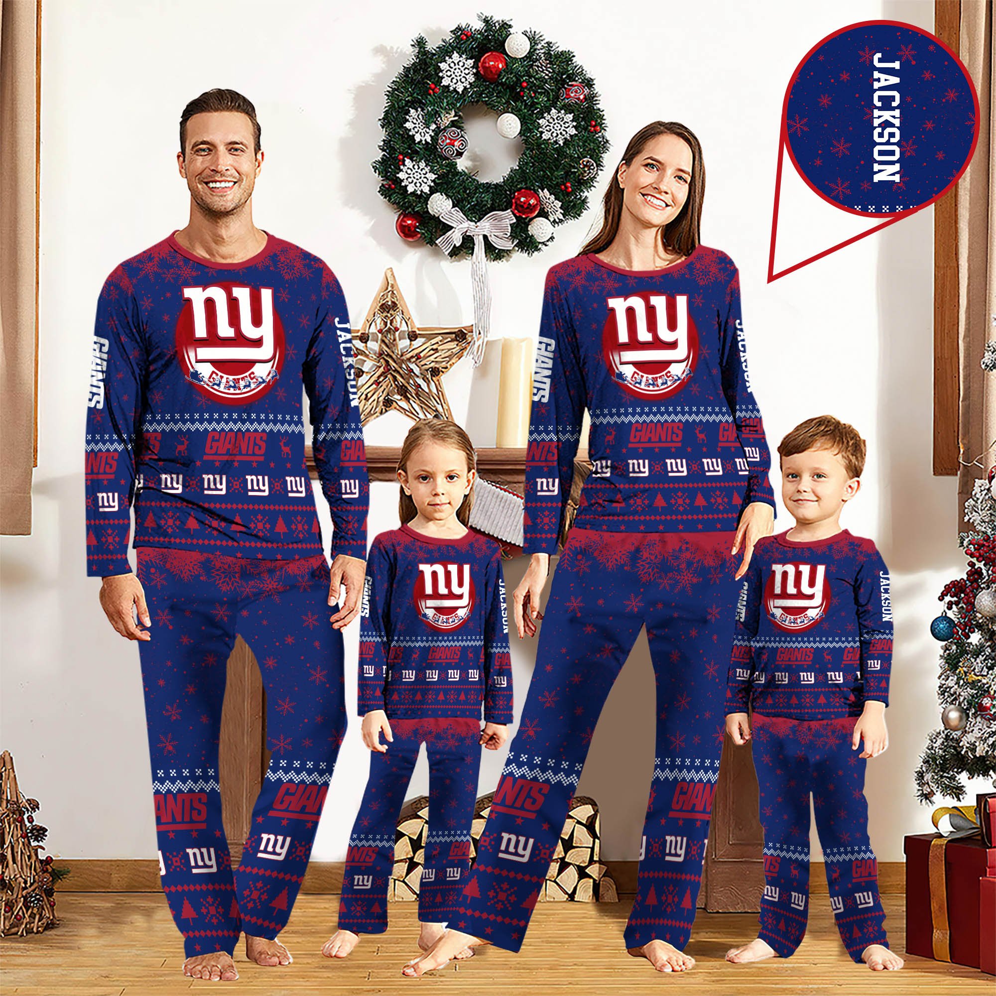 New York Giants Sport Pajamas 2024 Version Personalized Your Name, Sport Pajamas For Family, Christmas Gifts For Fans, Gifts For Kid ETHY-62762