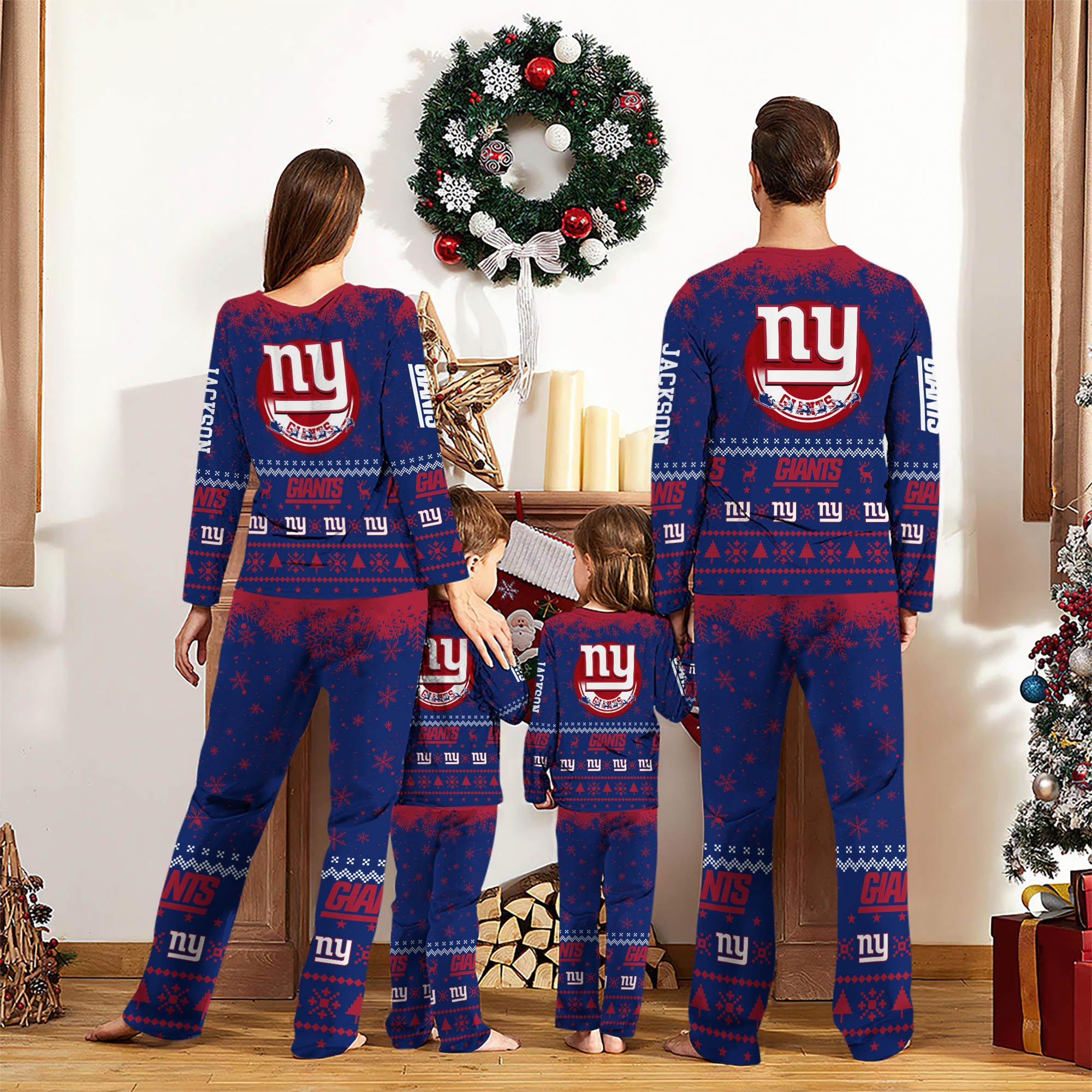 Alternative view of New York Giants Sport Pajamas 2024 Version Personalized Your Name, Sport Pajamas For Family, Christmas Gifts For Fans, Gifts For Kid ETHY-62762
