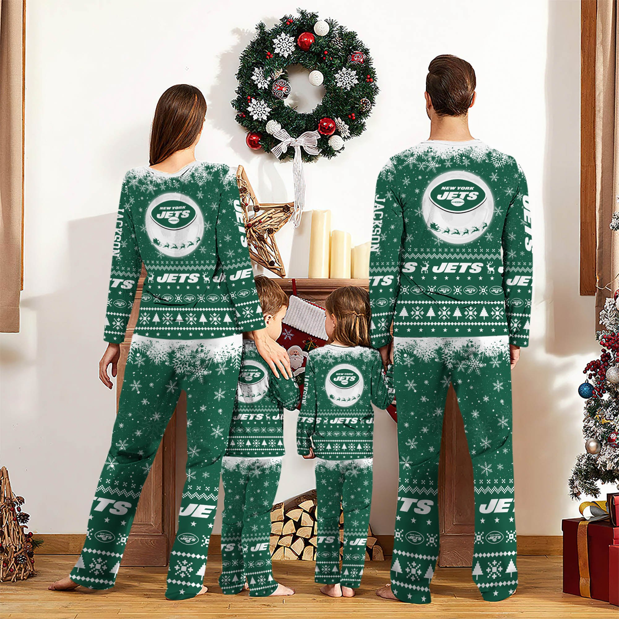 Alternative view of New York Jets Sport Pajamas 2024 Version Personalized Your Name, Sport Pajamas For Family, Christmas Gifts For Fans, Gifts For Kid ETHY-62762