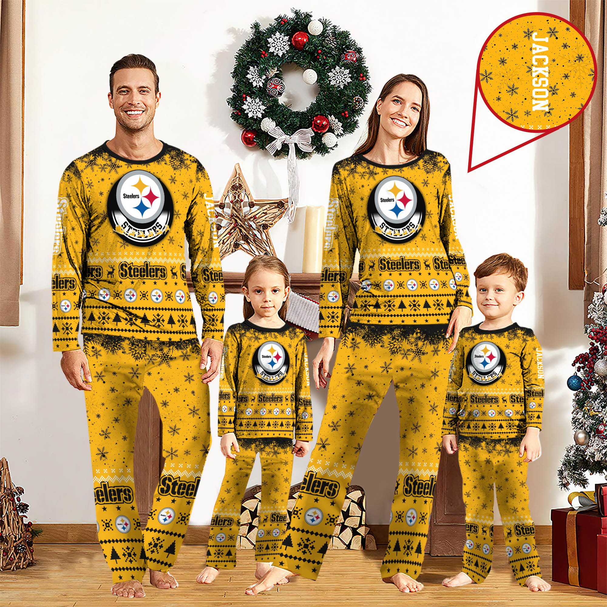 Pittsburgh Steelers Sport Pajamas 2024 Version Personalized Your Name, Sport Pajamas For Family, Christmas Gifts For Fans, Gifts For Kid ETHY-62762