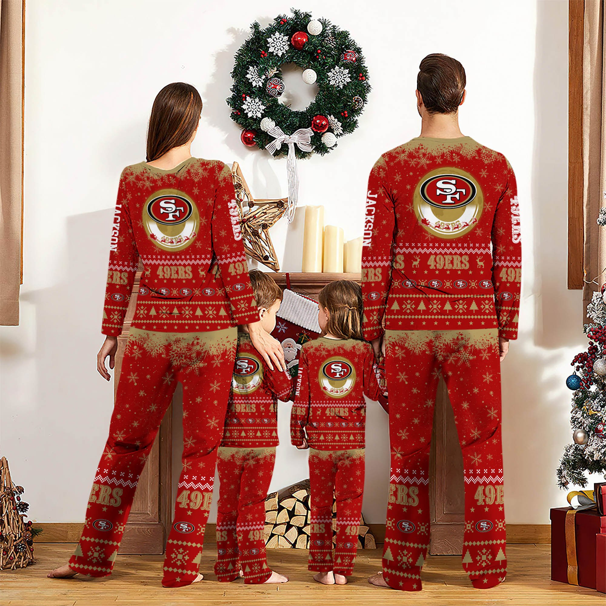 Alternative view of San Francisco 49ers Sport Pajamas 2024 Version Personalized Your Name, Sport Pajamas For Family, Christmas Gifts For Fans, Gifts For Kid ETHY-62762