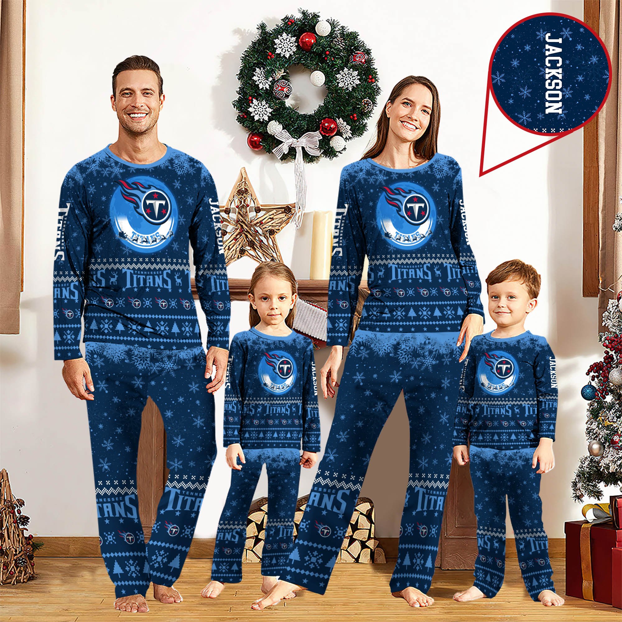 Tennessee Titans Sport Pajamas 2024 Version Personalized Your Name, Sport Pajamas For Family, Christmas Gifts For Fans, Gifts For Kid ETHY-62762