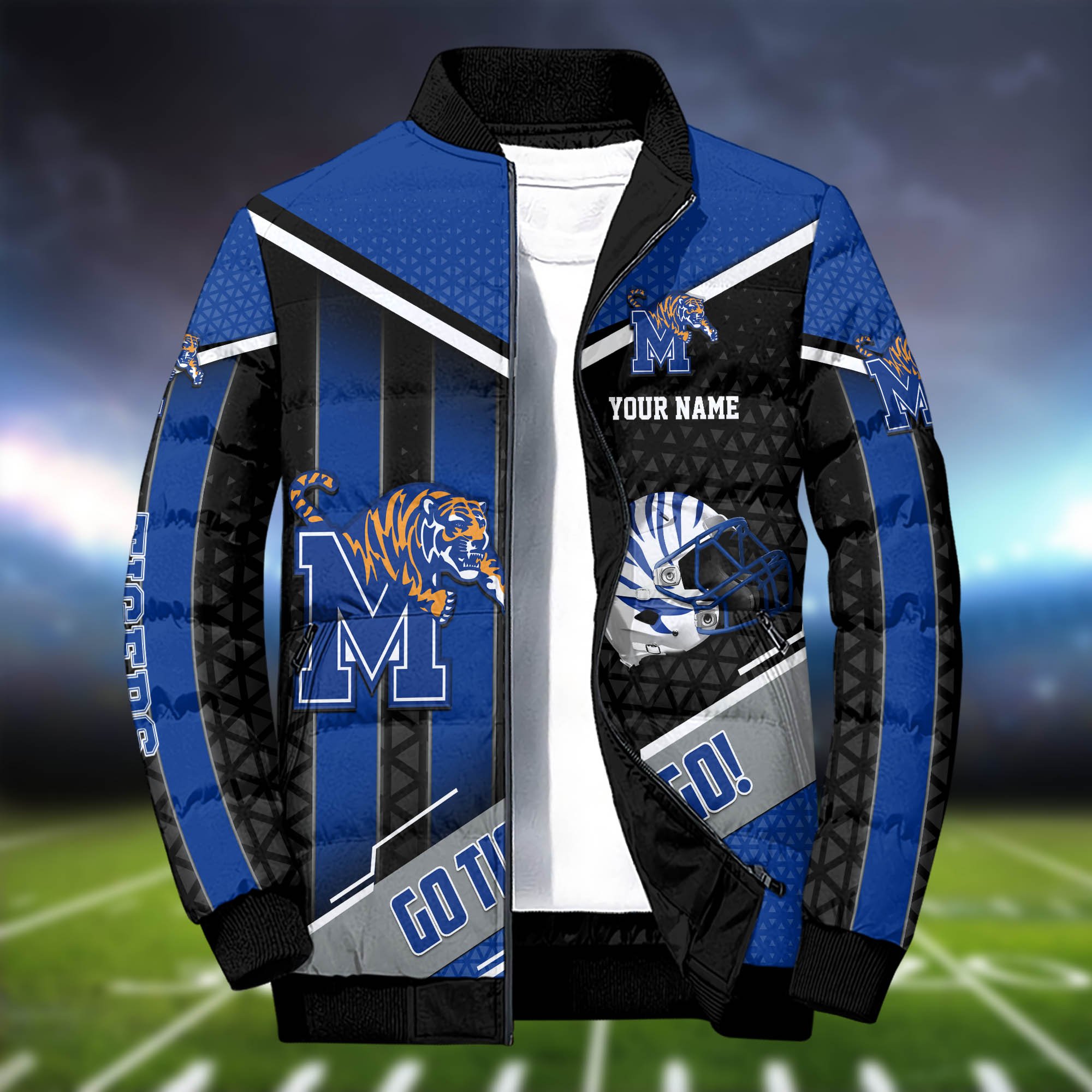 Alternative view of Memphis Tigers Puffer Jacket And Sweatpants 2024 Version Personalized Your Name, Puffer Jacket For Sport Fans, Sport Sweatpants, Gifts For Sport Lovers ETHY-62775