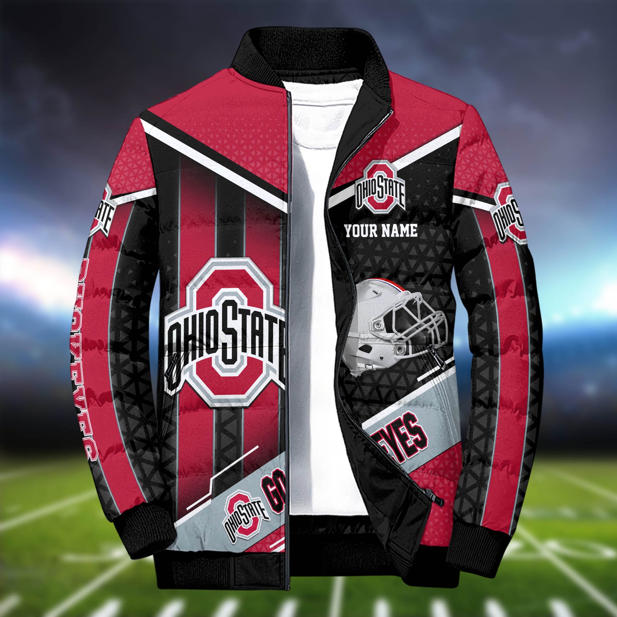 Alternative view of Ohio State Buckeyes Puffer Jacket And Sweatpants 2024 Version Personalized Your Name, Puffer Jacket For Sport Fans, Sport Sweatpants, Gifts For Sport Lovers ETHY-62775