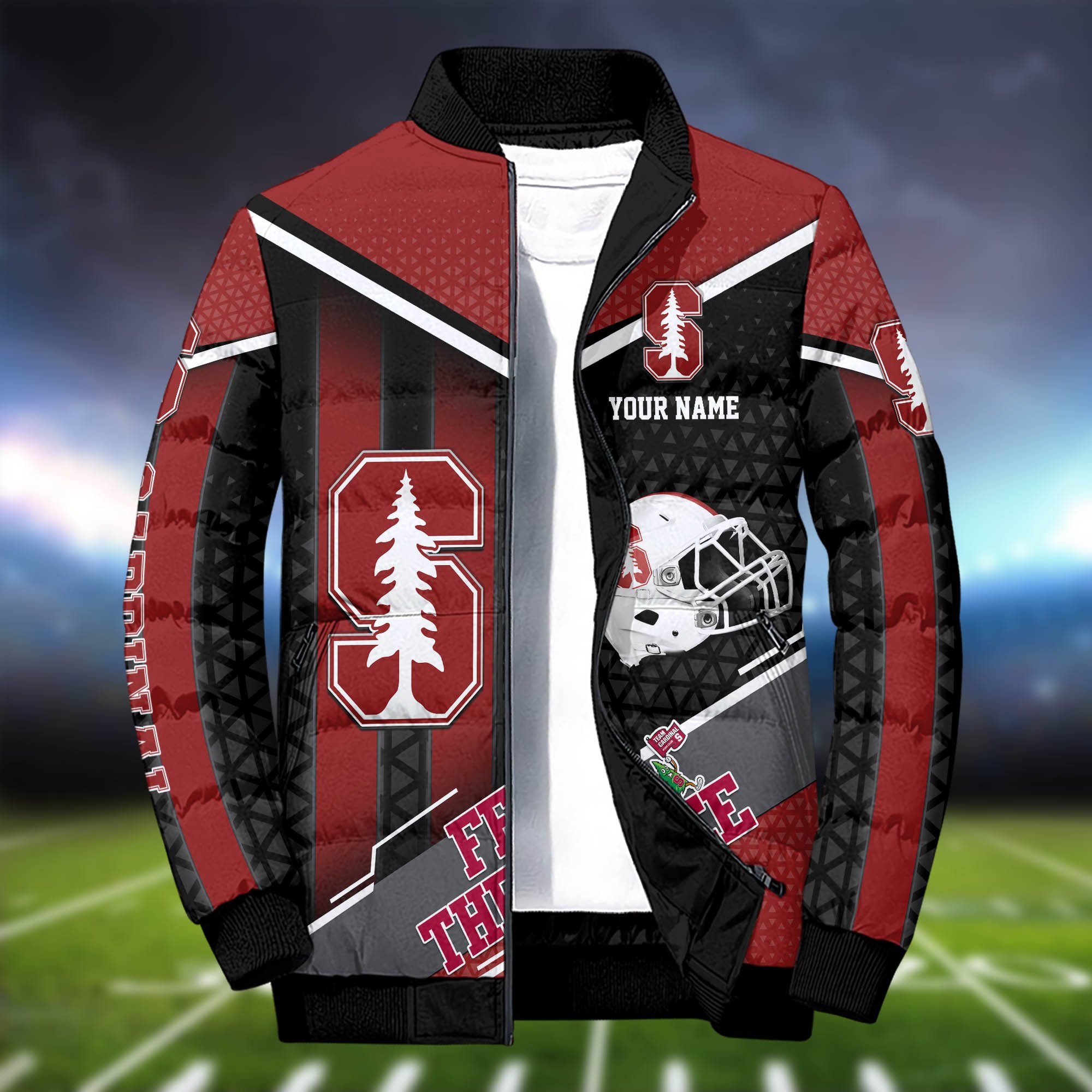 Alternative view of Stanford Cardinal Puffer Jacket And Sweatpants 2024 Version Personalized Your Name, Puffer Jacket For Sport Fans, Sport Sweatpants, Gifts For Sport Lovers ETHY-62775