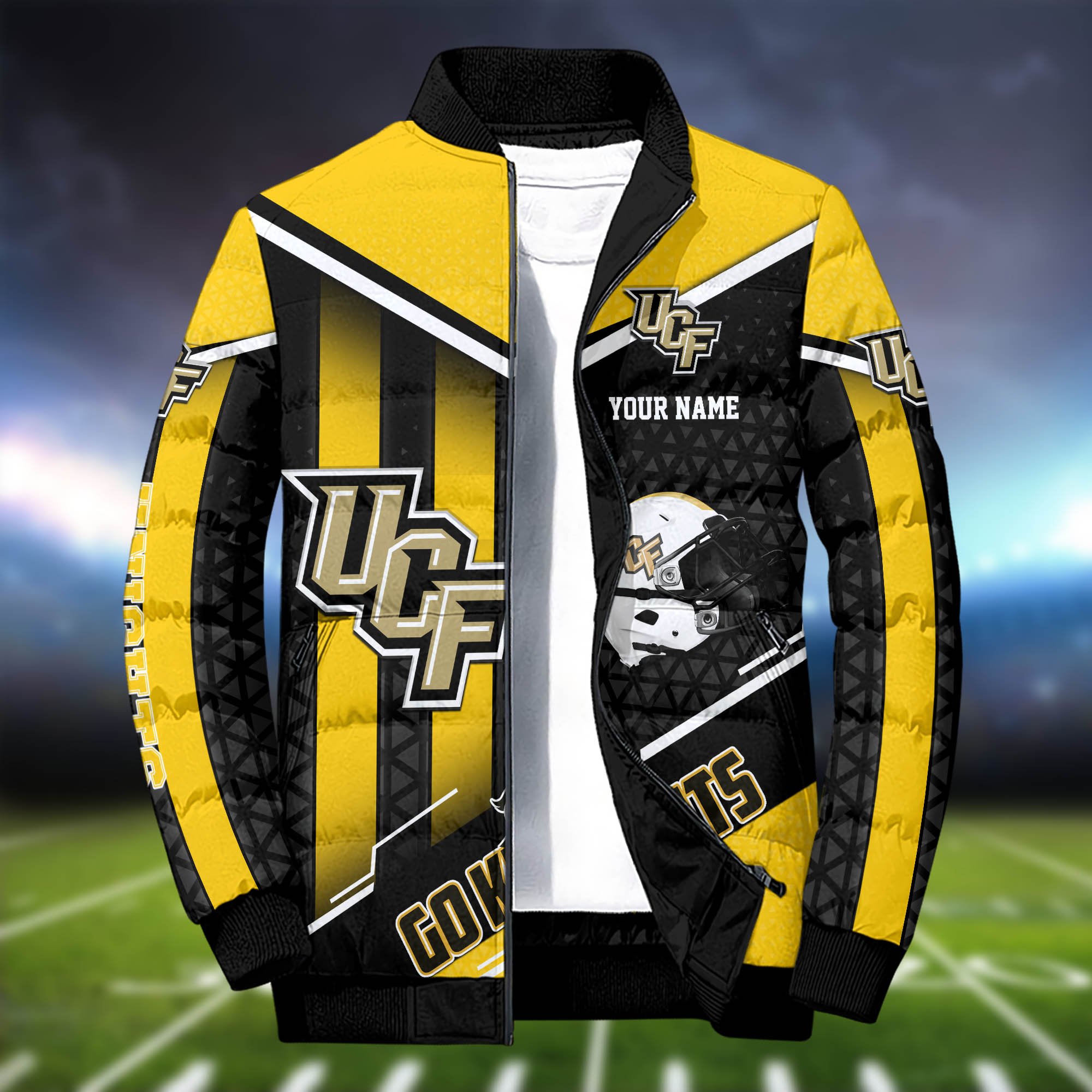 Alternative view of UCF Knights Puffer Jacket And Sweatpants 2024 Version Personalized Your Name, Puffer Jacket For Sport Fans, Sport Sweatpants, Gifts For Sport Lovers ETHY-62775