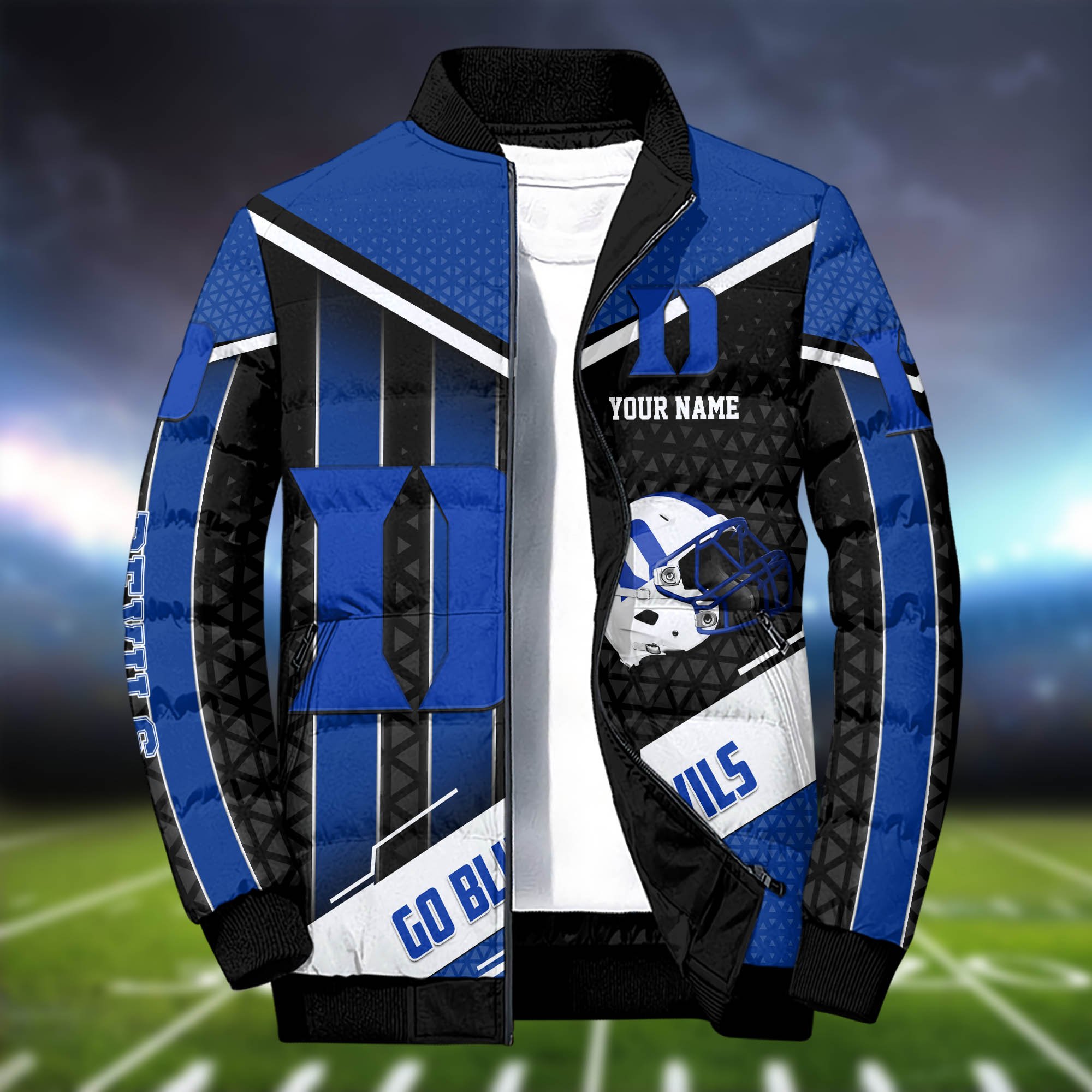 Alternative view of Duke Blue Devils Puffer Jacket And Sweatpants 2024 Version Personalized Your Name, Puffer Jacket For Sport Fans, Sport Sweatpants, Gifts For Sport Lovers ETHY-62775