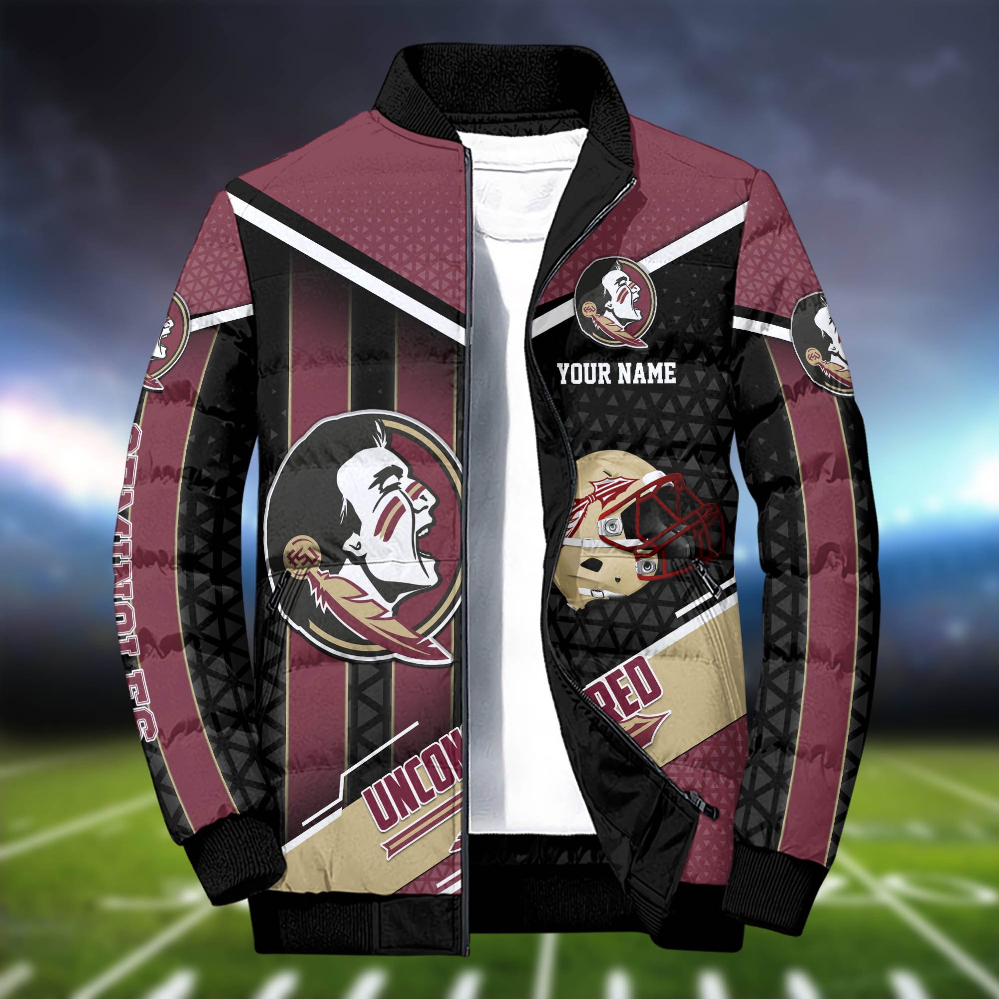 Alternative view of Florida State Seminoles Puffer Jacket And Sweatpants 2024 Version Personalized Your Name, Puffer Jacket For Sport Fans, Sport Sweatpants, Gifts For Sport Lovers ETHY-62775