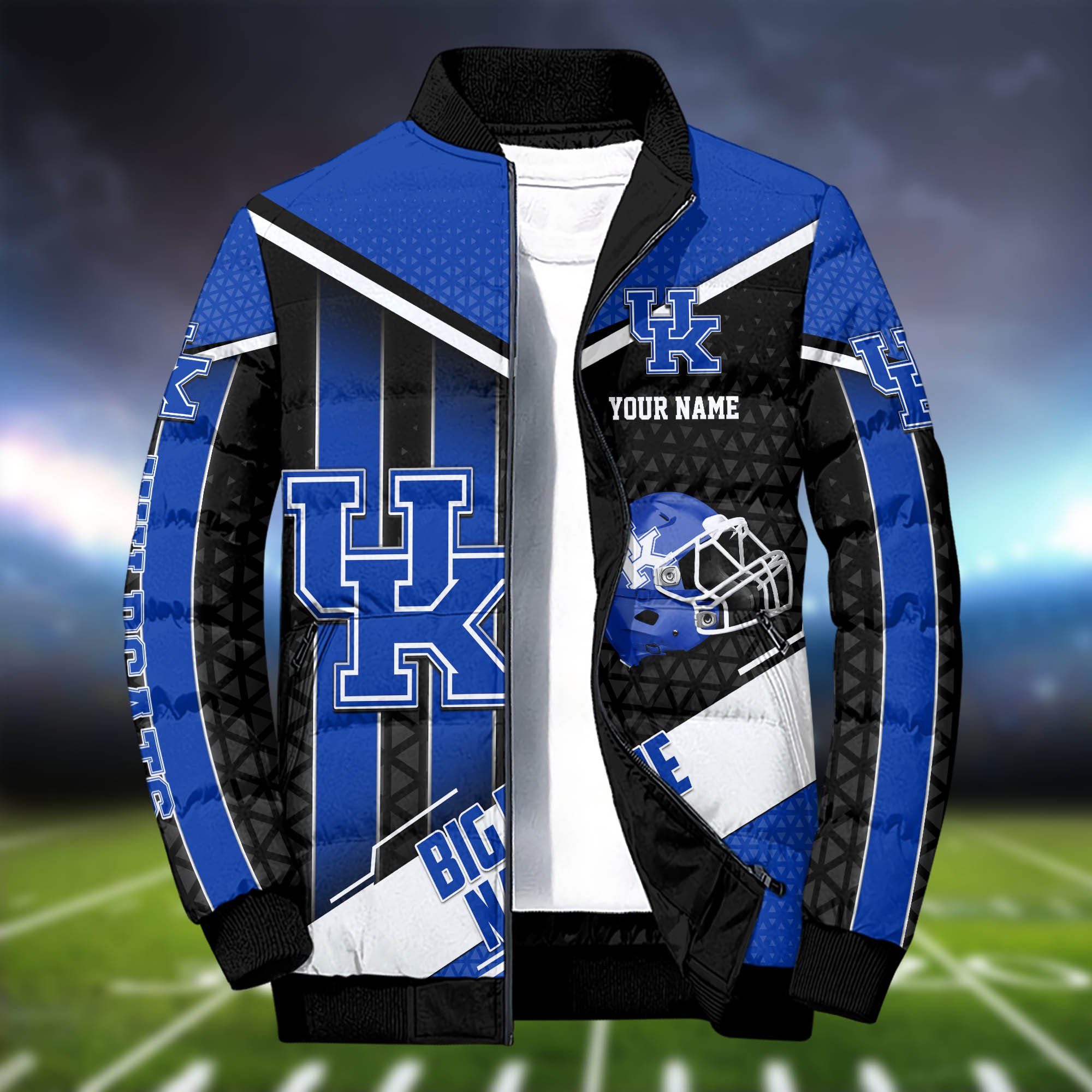 Alternative view of Kentucky Wildcats Puffer Jacket And Sweatpants 2024 Version Personalized Your Name, Puffer Jacket For Sport Fans, Sport Sweatpants, Gifts For Sport Lovers ETHY-62775