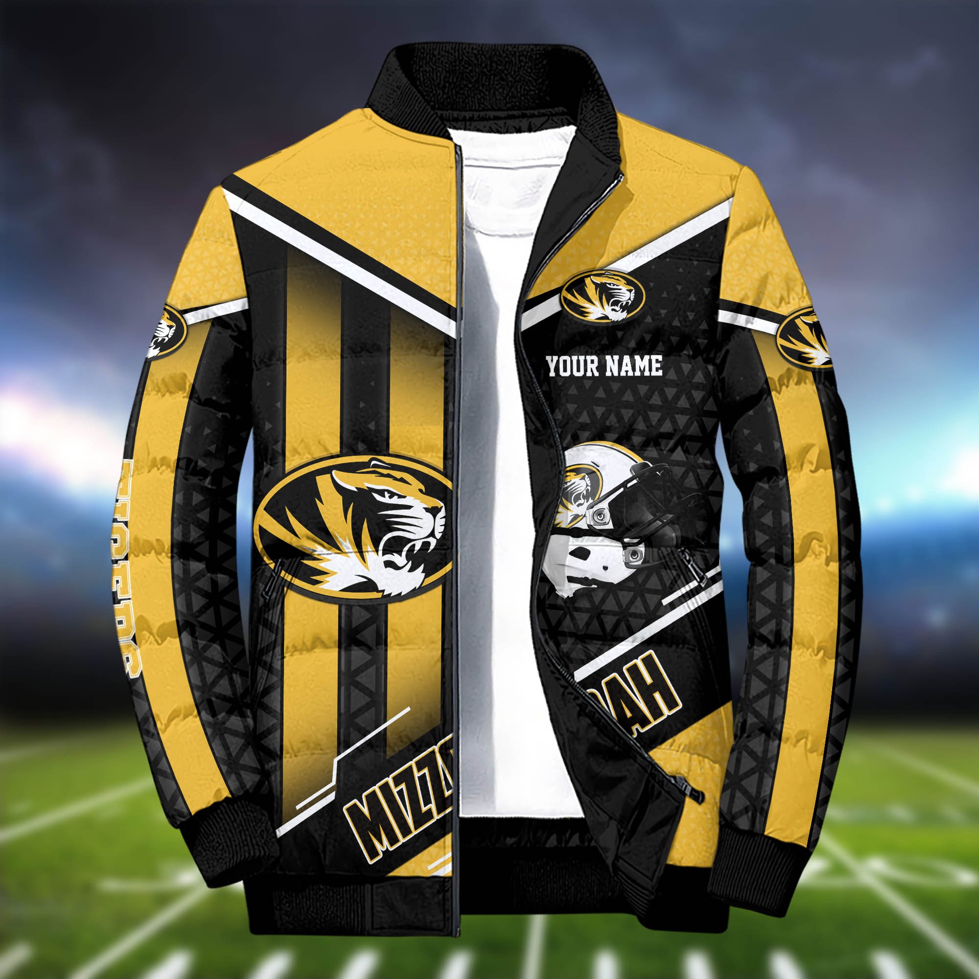 Alternative view of Missouri Tigers Puffer Jacket And Sweatpants 2024 Version Personalized Your Name, Puffer Jacket For Sport Fans, Sport Sweatpants, Gifts For Sport Lovers ETHY-62775