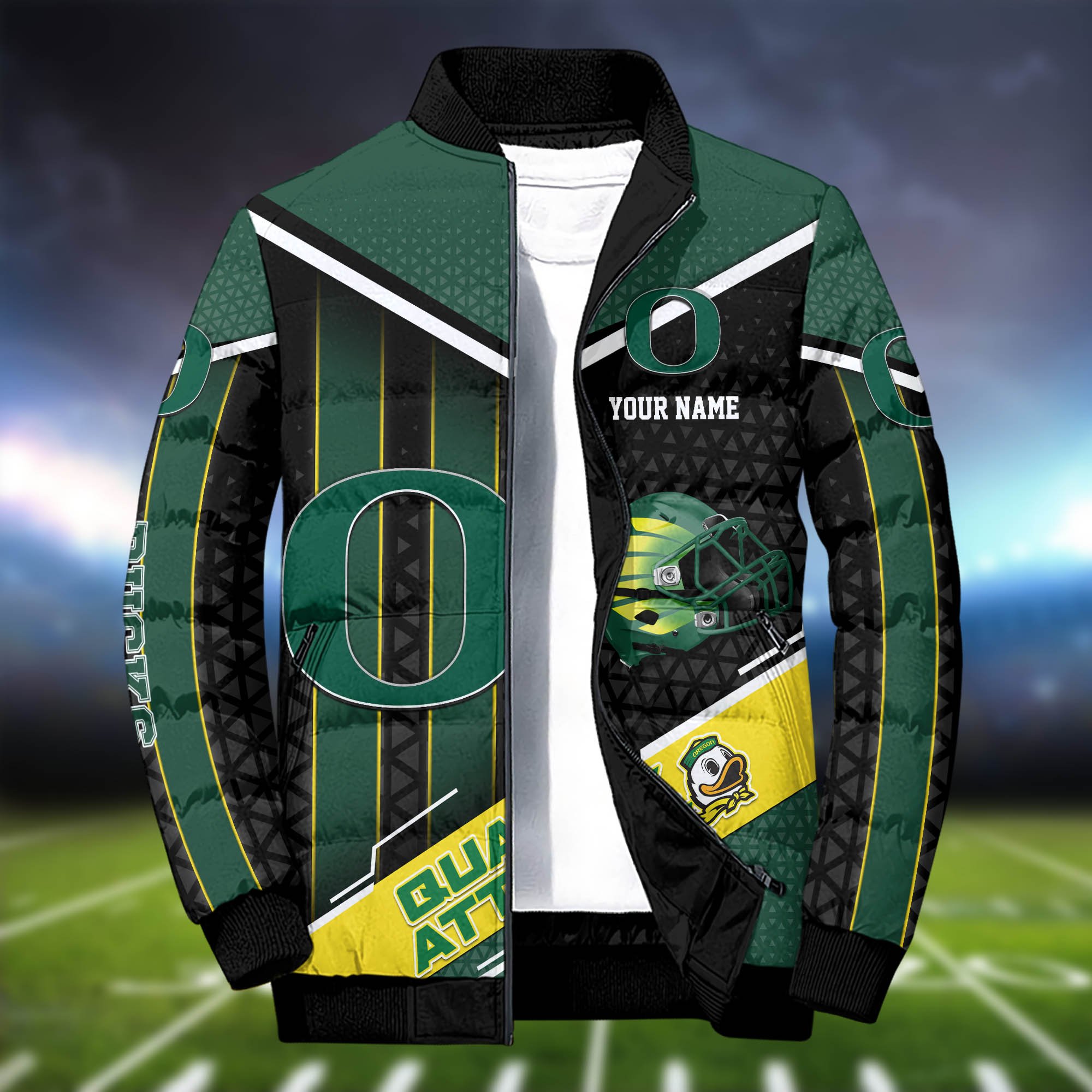 Alternative view of Oregon Ducks Puffer Jacket And Sweatpants 2024 Version Personalized Your Name, Puffer Jacket For Sport Fans, Sport Sweatpants, Gifts For Sport Lovers ETHY-62775