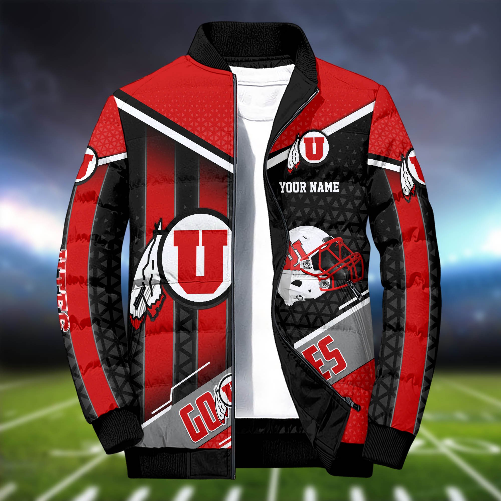 Alternative view of Utah Utes Puffer Jacket And Sweatpants 2024 Version Personalized Your Name, Puffer Jacket For Sport Fans, Sport Sweatpants, Gifts For Sport Lovers ETHY-62775