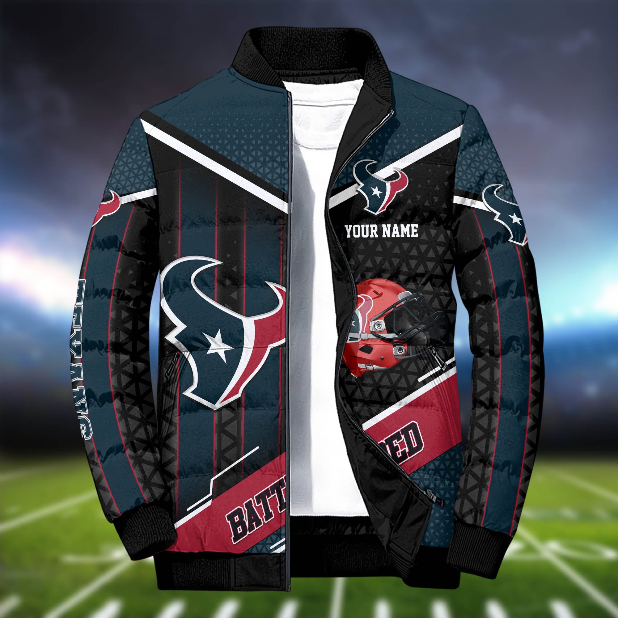 Alternative view of Houston Texans Puffer Jacket And Sweatpants 2024 Version Personalized Your Name, Puffer Jacket For Sport Fans, Sport Sweatpants, Gifts For Sport Lovers ETHY-62775