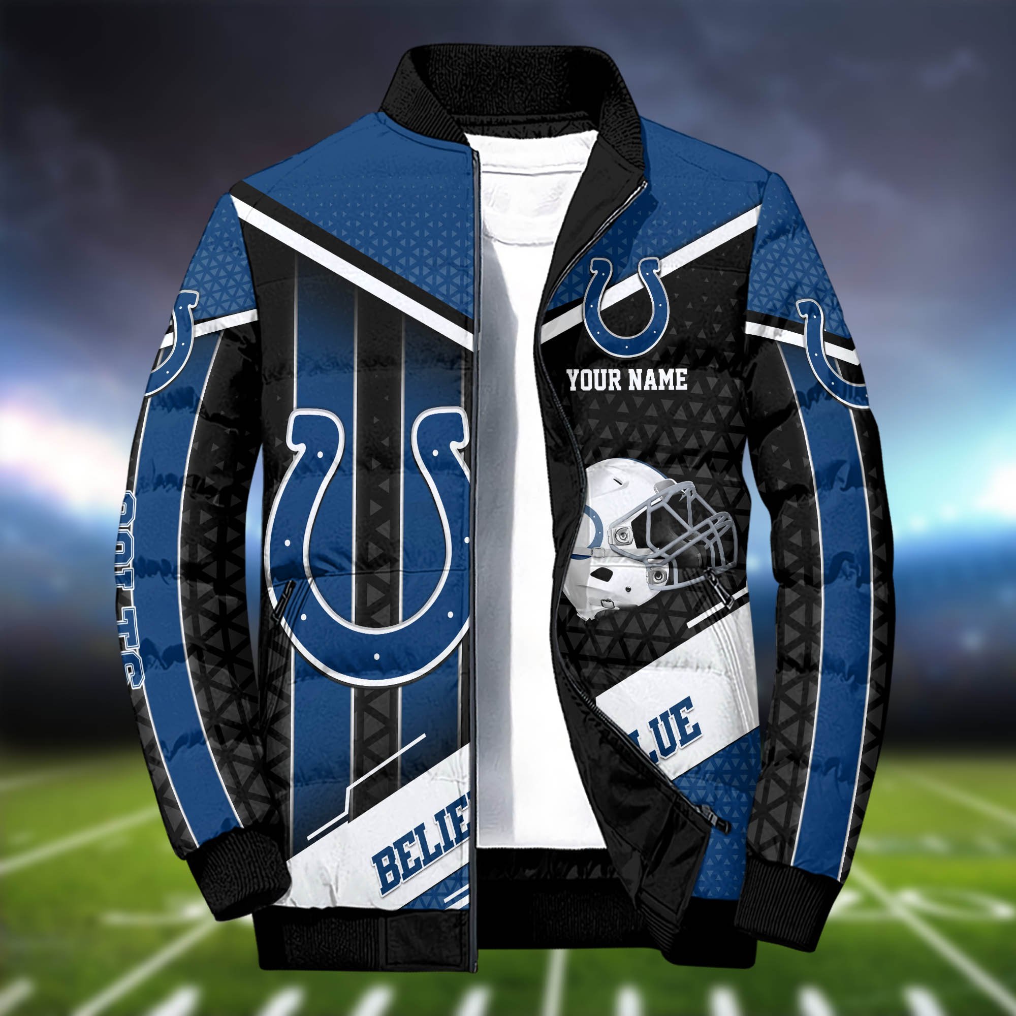 Alternative view of Indianapolis Colts Puffer Jacket And Sweatpants 2024 Version Personalized Your Name, Puffer Jacket For Sport Fans, Sport Sweatpants, Gifts For Sport Lovers ETHY-62775