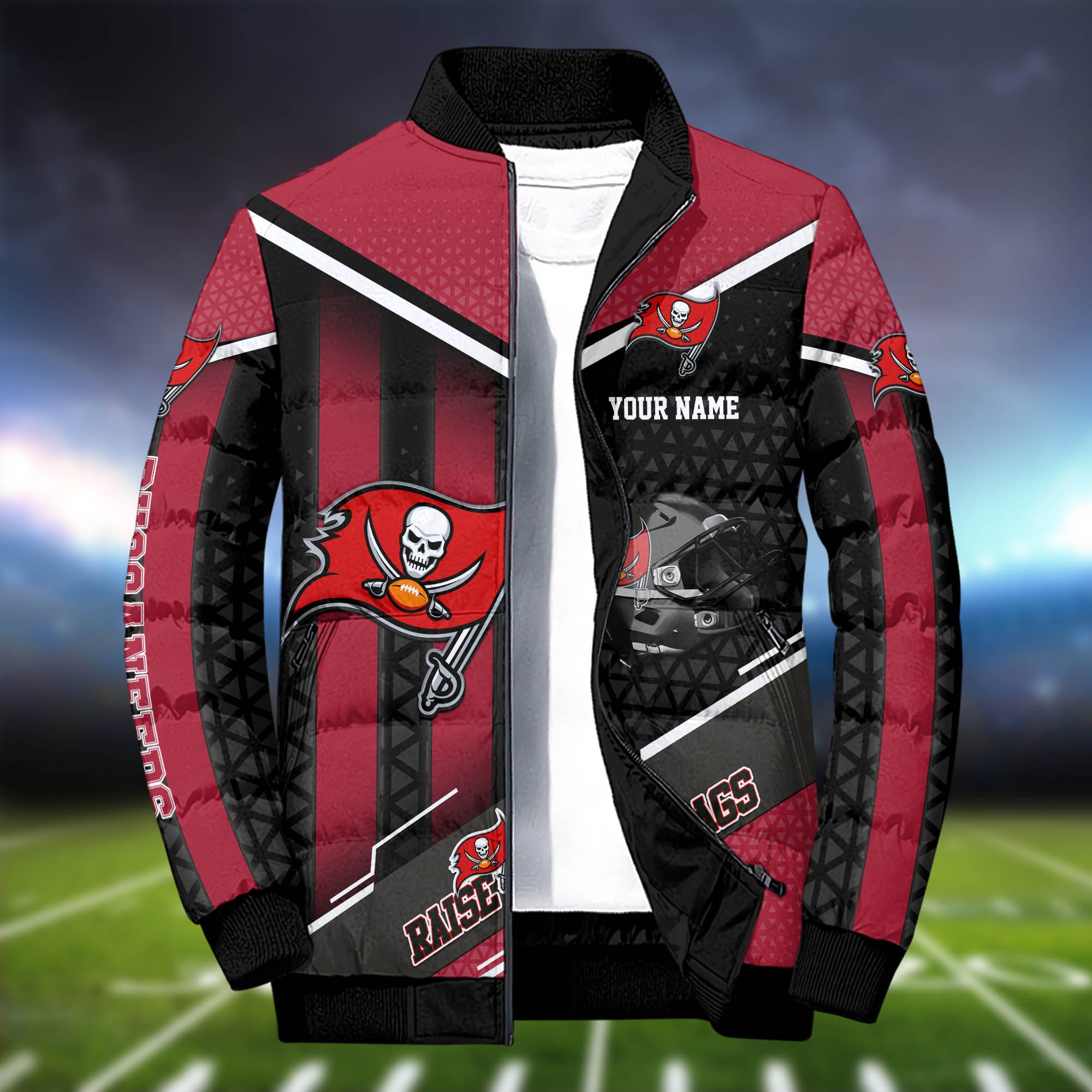 Alternative view of Tampa Bay Buccaneers Puffer Jacket And Sweatpants 2024 Version Personalized Your Name, Puffer Jacket For Sport Fans, Sport Sweatpants, Gifts For Sport Lovers ETHY-62775