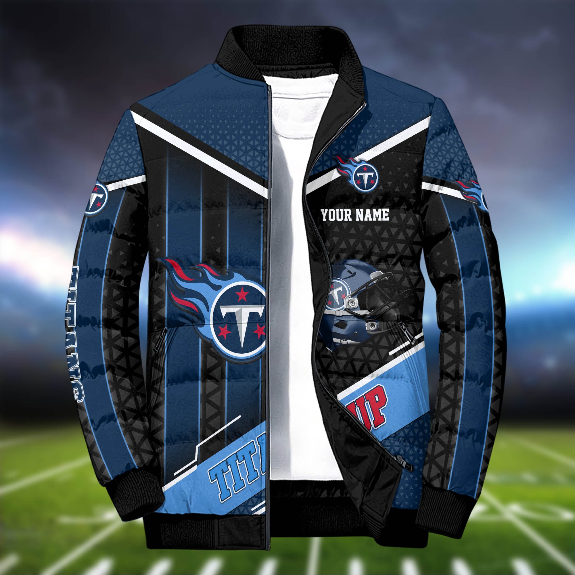 Alternative view of Tennessee Titans Puffer Jacket And Sweatpants 2024 Version Personalized Your Name, Puffer Jacket For Sport Fans, Sport Sweatpants, Gifts For Sport Lovers ETHY-62775