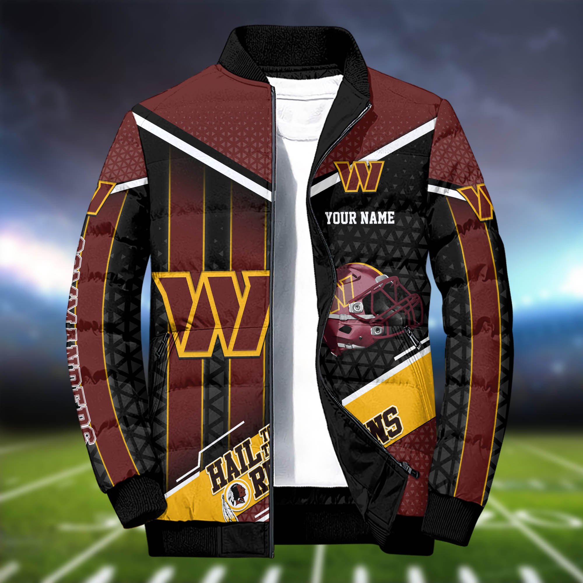 Alternative view of Washington Commanders Puffer Jacket And Sweatpants 2024 Version Personalized Your Name, Puffer Jacket For Sport Fans, Sport Sweatpants, Gifts For Sport Lovers ETHY-62775