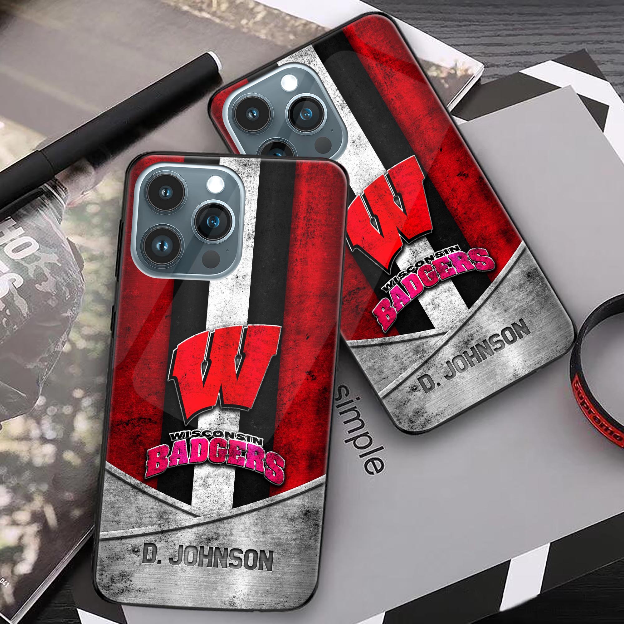 Alternative view of Wisconsin Badgers Phonecase Personalized Your Name 2024 Versions, Sport Phoncase Accessory, Sport Phonecase For Fan, Fan Gifts EHIVM-52327