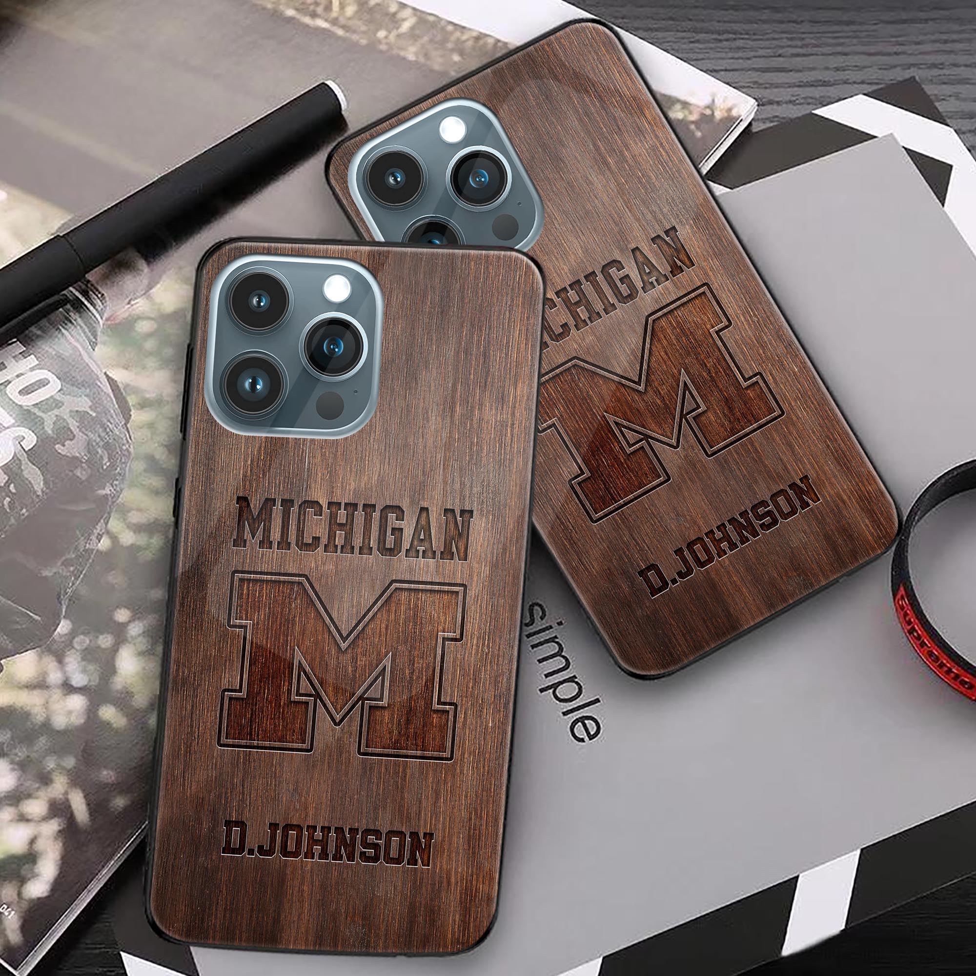 Alternative view of Michigan Wolverines Phonecase Personalized Your Name 2024 Versions, Sport Phonecase Accessory, Sport Phonecase For Fan, Sport Gifts EHIVM-52334