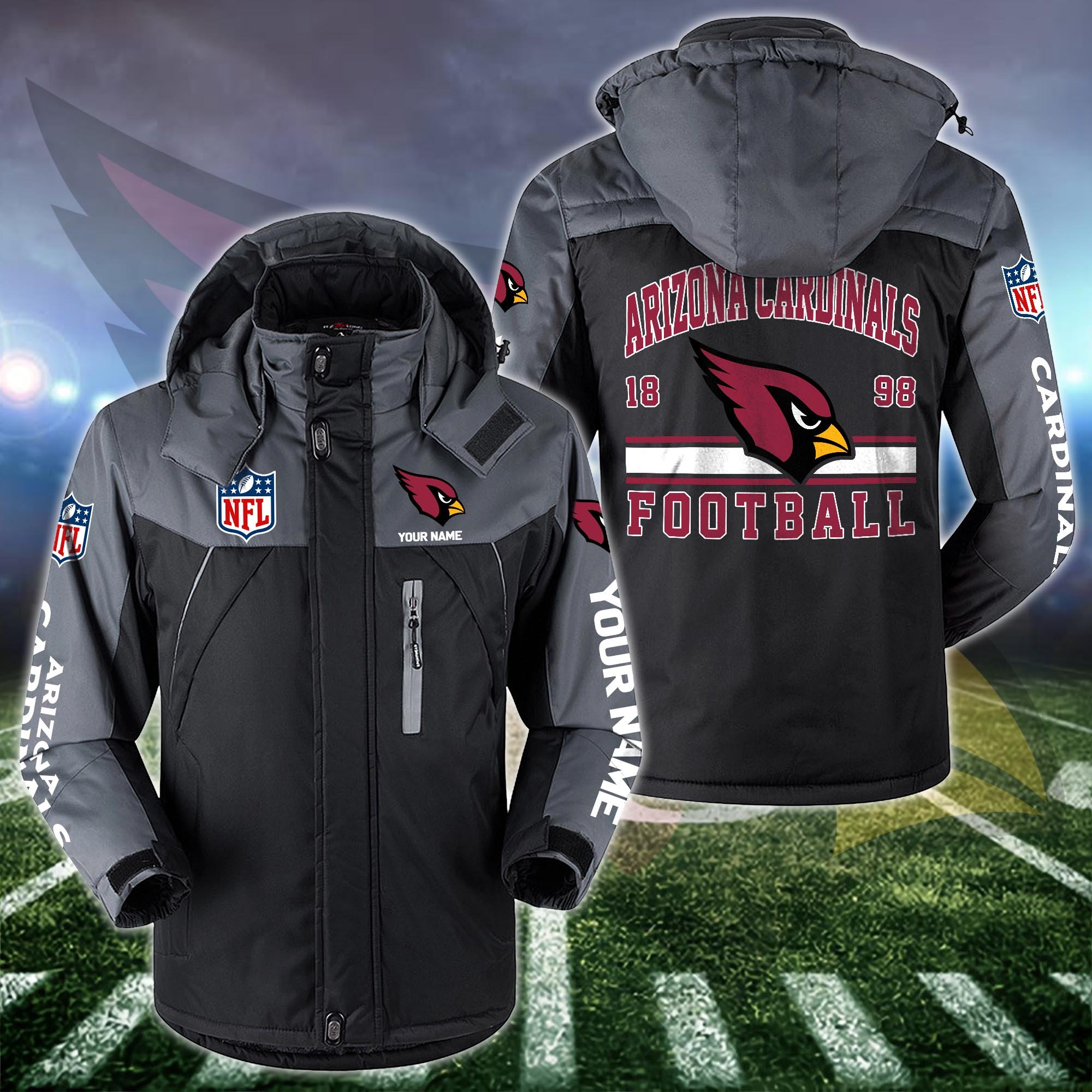 Arizona Cardinals Windbraker Jacket Custom Your Name 2024 Versions, Sport Jacket, FootBall Fan Gifts EHIVM-53332