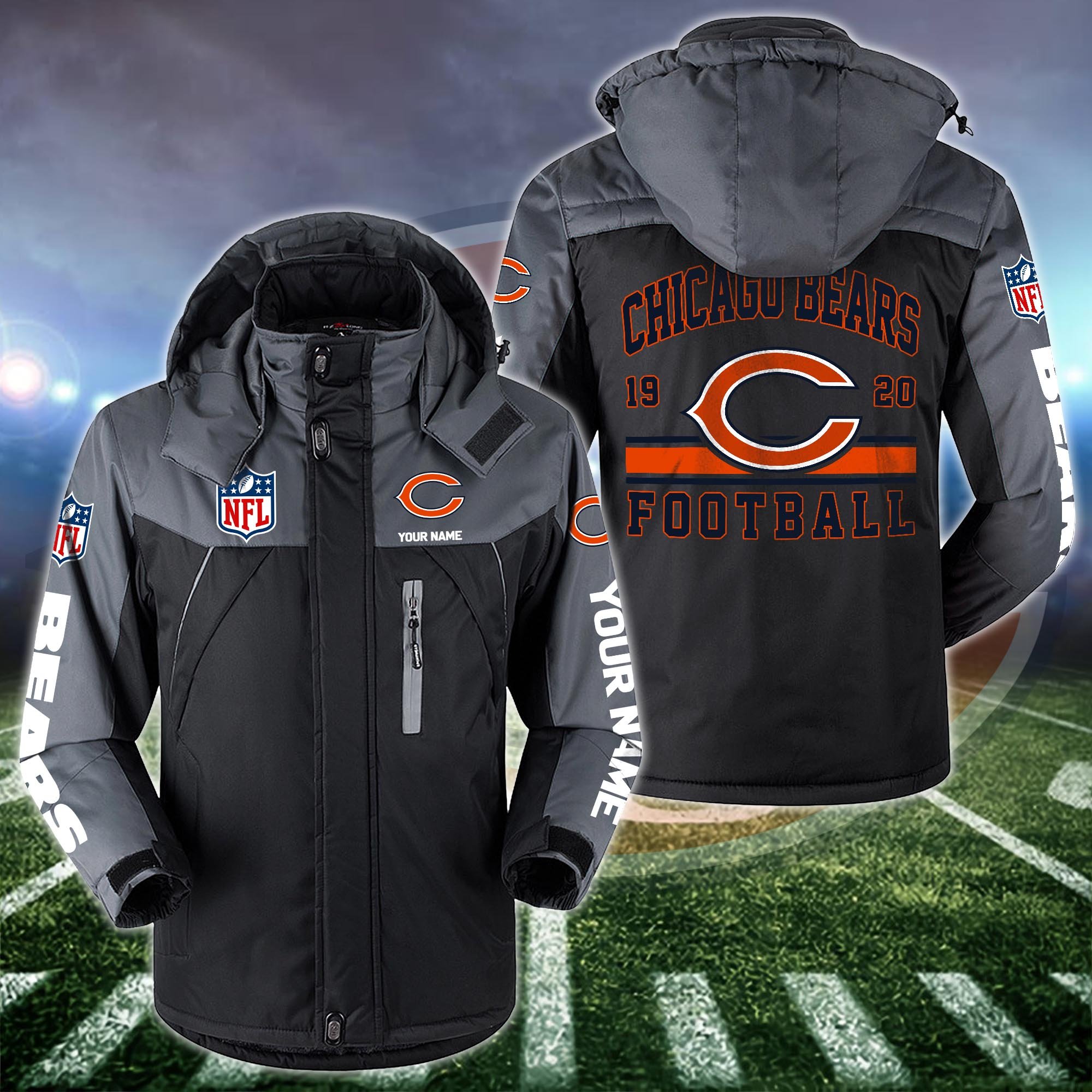 Chicago Bears Windbraker Jacket Custom Your Name 2024 Versions, Sport Jacket, FootBall Fan Gifts EHIVM-53332