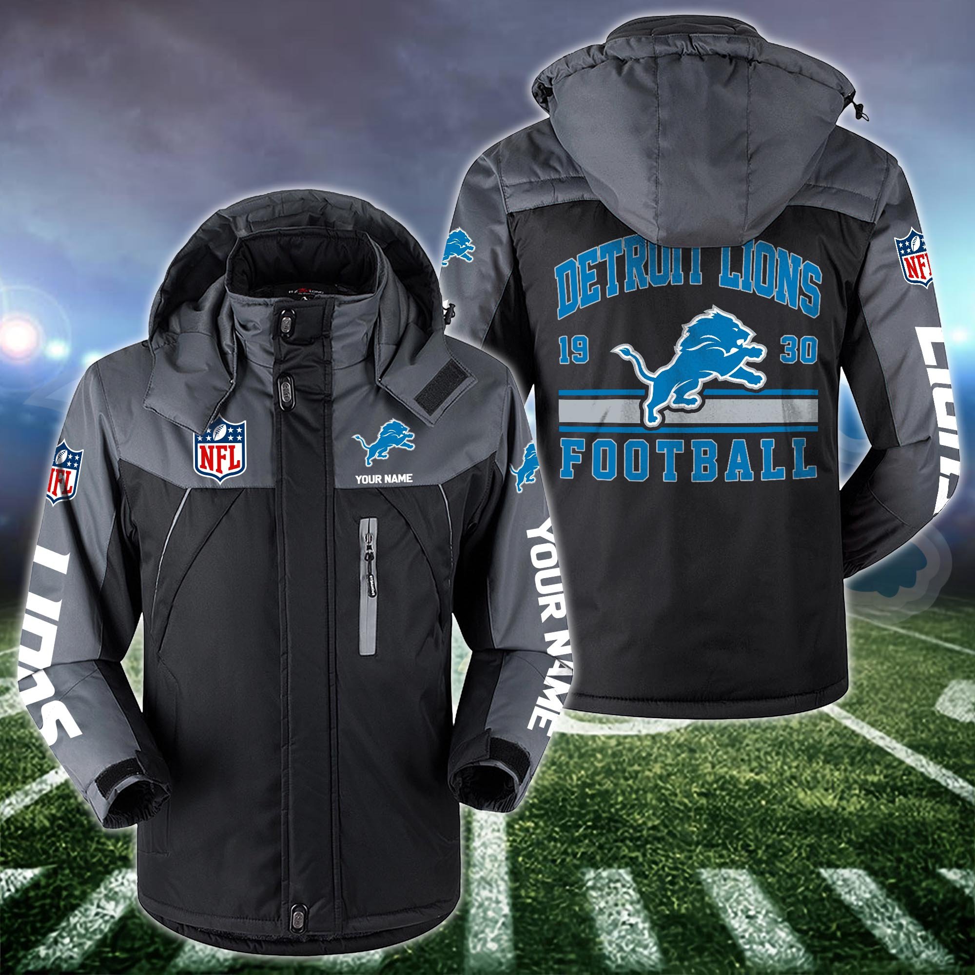 Detroit Lions Windbraker Jacket Custom Your Name 2024 Versions, Sport Jacket, FootBall Fan Gifts EHIVM-53332