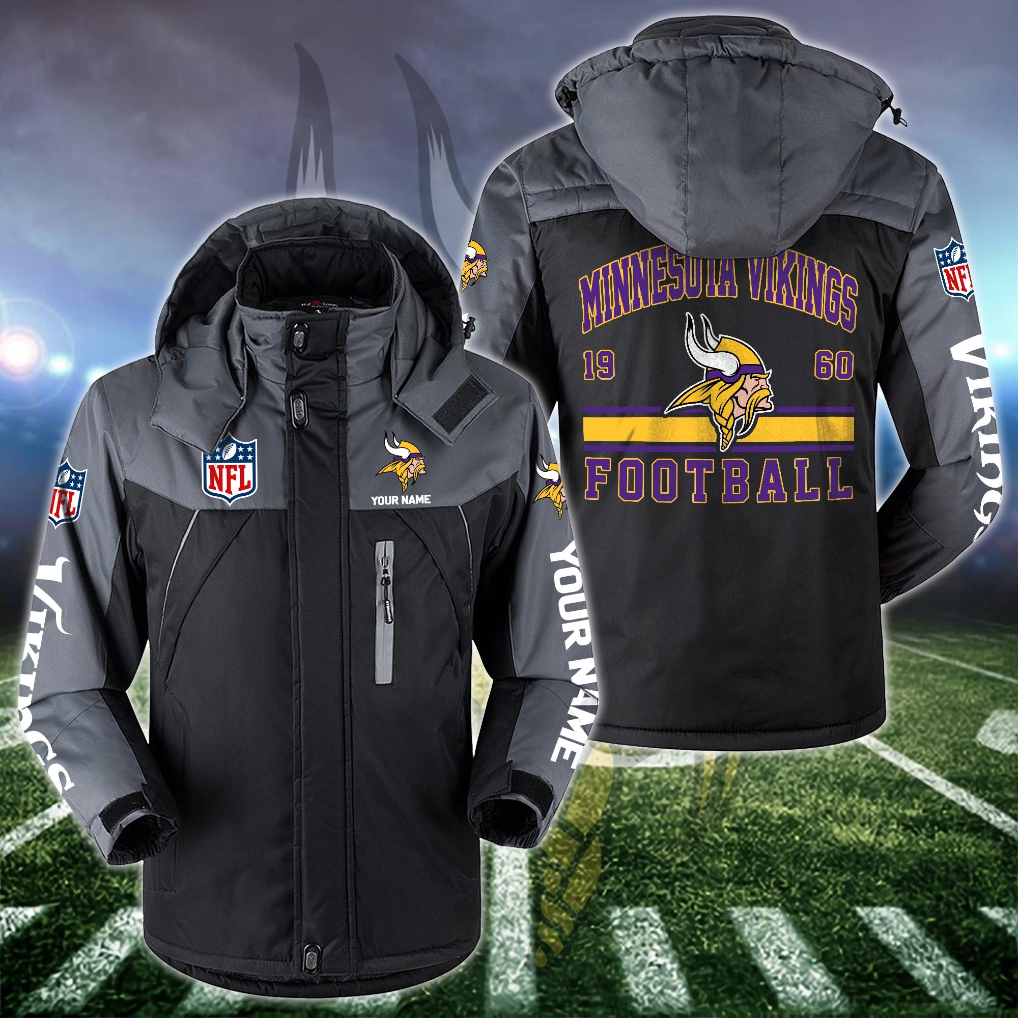 Minnesota Vikings Windbraker Jacket Custom Your Name 2024 Versions, Sport Jacket, FootBall Fan Gifts EHIVM-53332