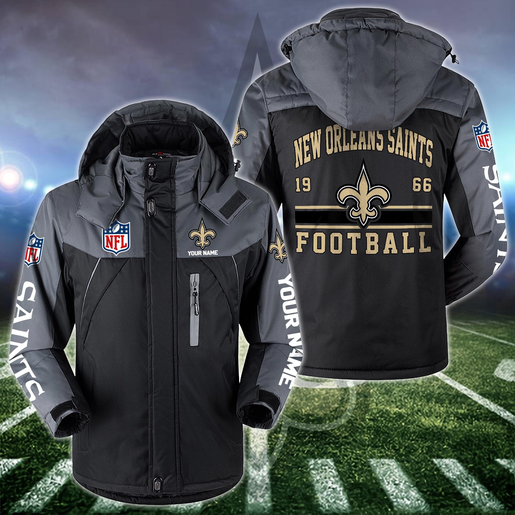 New Orleans Saints Windbraker Jacket Custom Your Name 2024 Versions, Sport Jacket, FootBall Fan Gifts EHIVM-53332