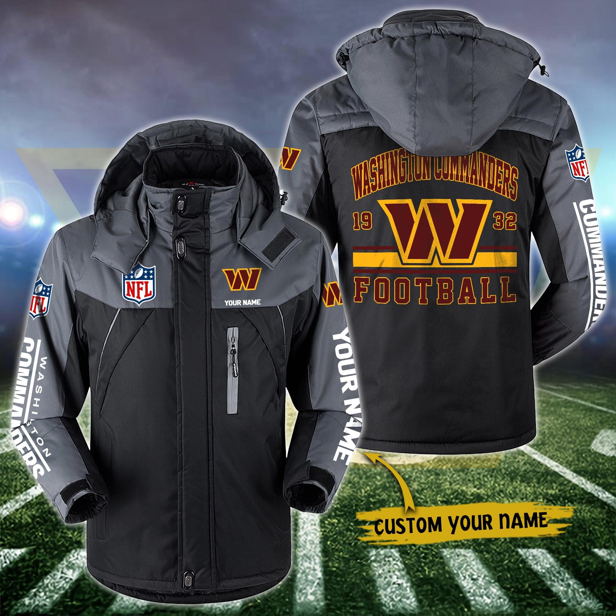 Alternative view of Washington Commanders Windbraker Jacket Custom Your Name 2024 Versions, Sport Jacket, FootBall Fan Gifts EHIVM-53332