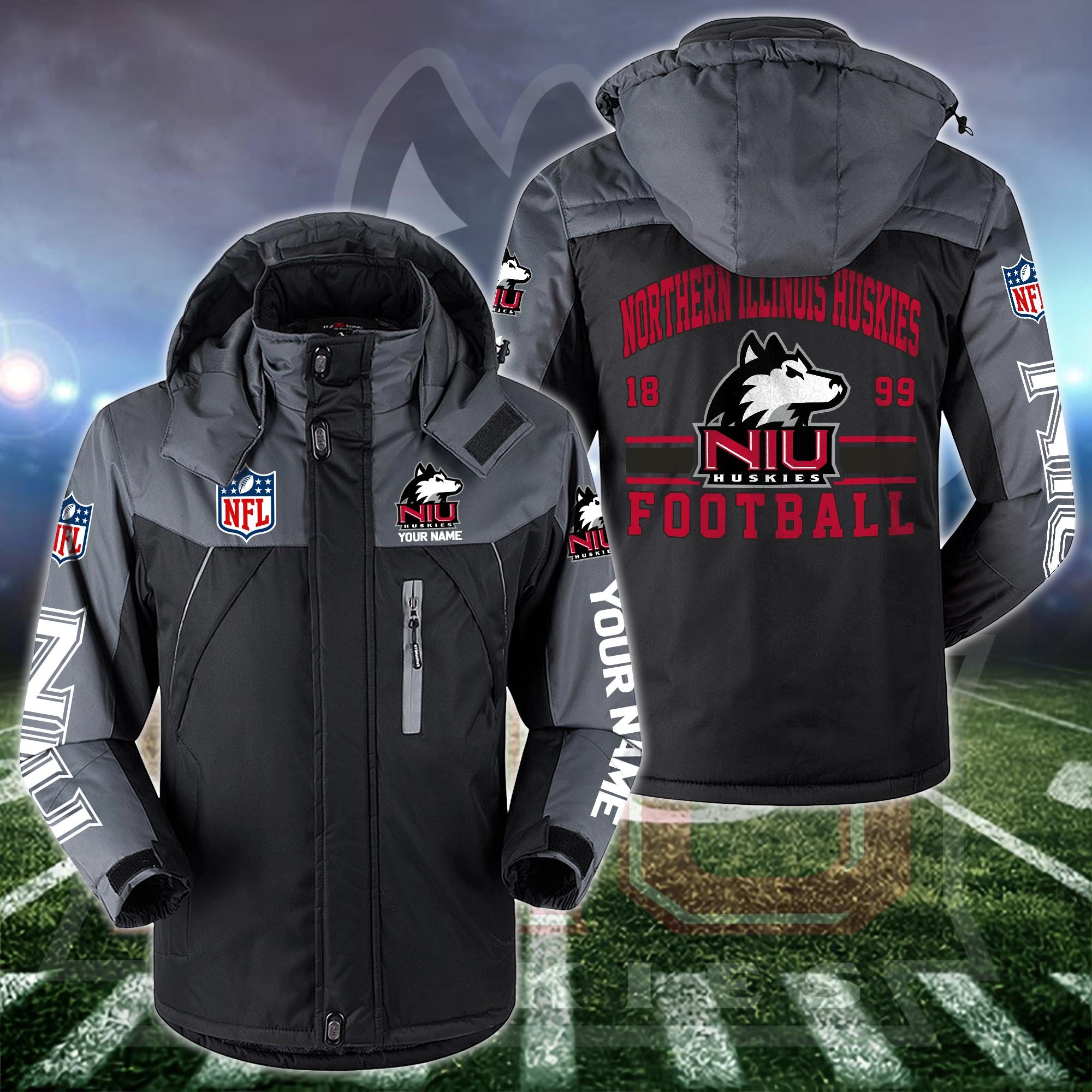 Northern Illinois Huskies Windbraker Jacket Custom Your Name 2024 Versions, Sport Jacket, FootBall Fan Gifts EHIVM-53361