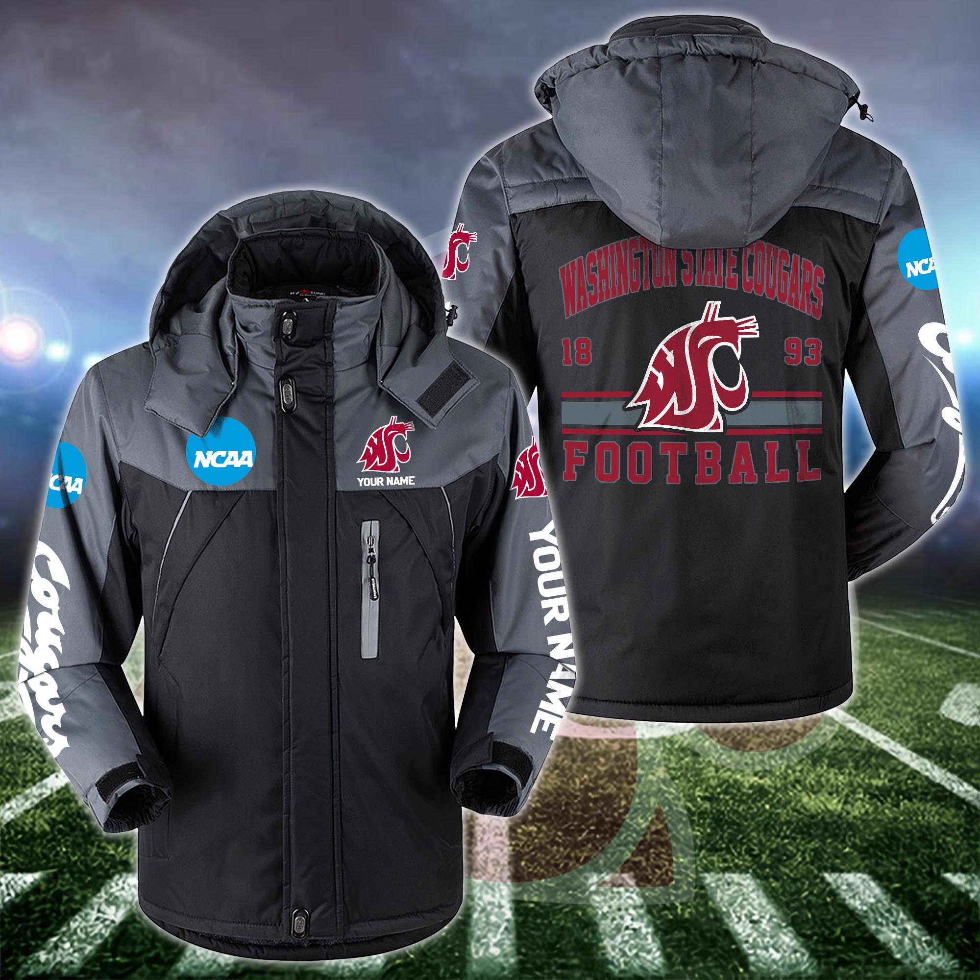 Washington State Cougars Windbraker Jacket Custom Your Name 2024 Versions, Sport Jacket, FootBall Fan Gifts EHIVM-53361