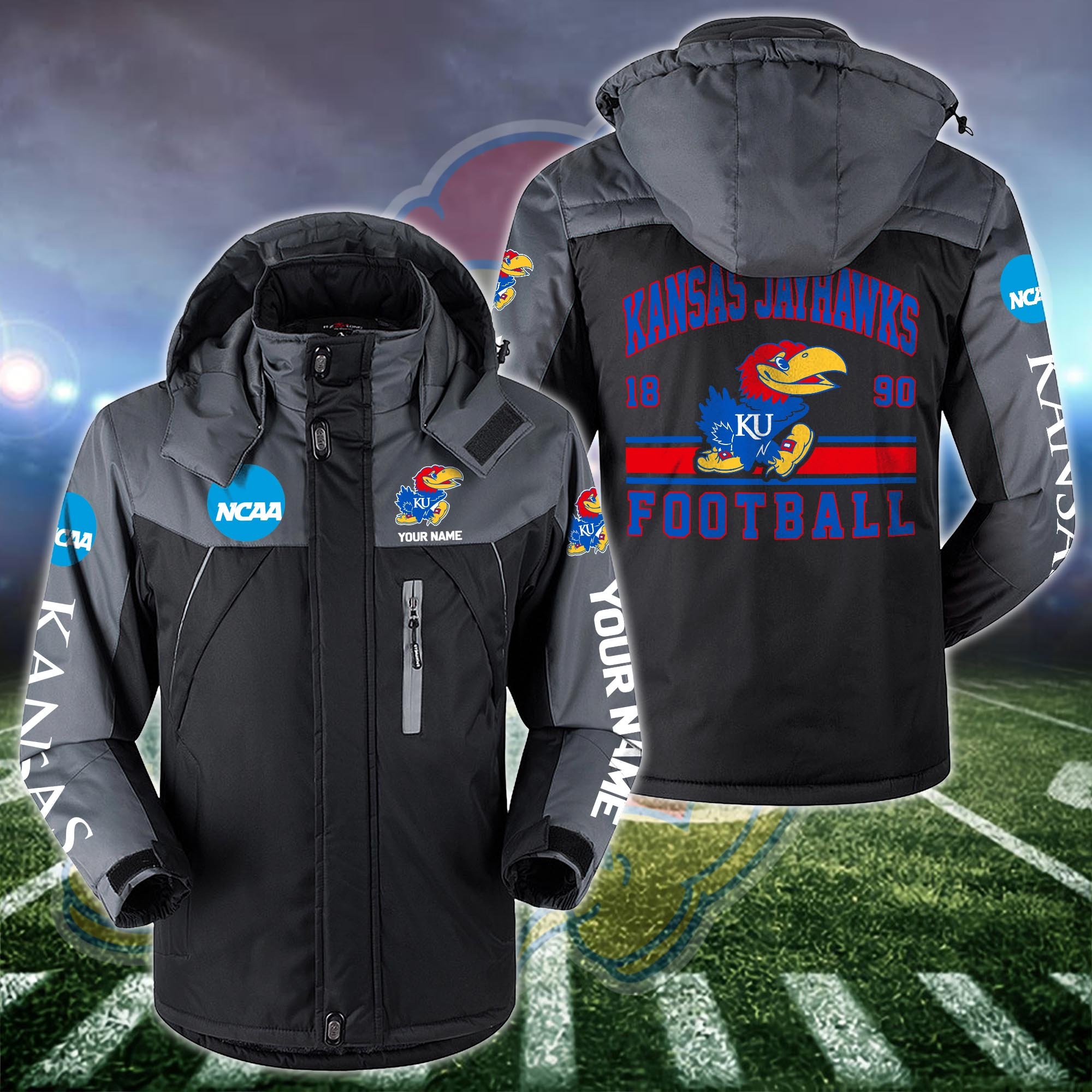 Kansas Jayhawks Windbraker Jacket Custom Your Name 2024 Versions, Sport Jacket, FootBall Fan Gifts EHIVM-53361