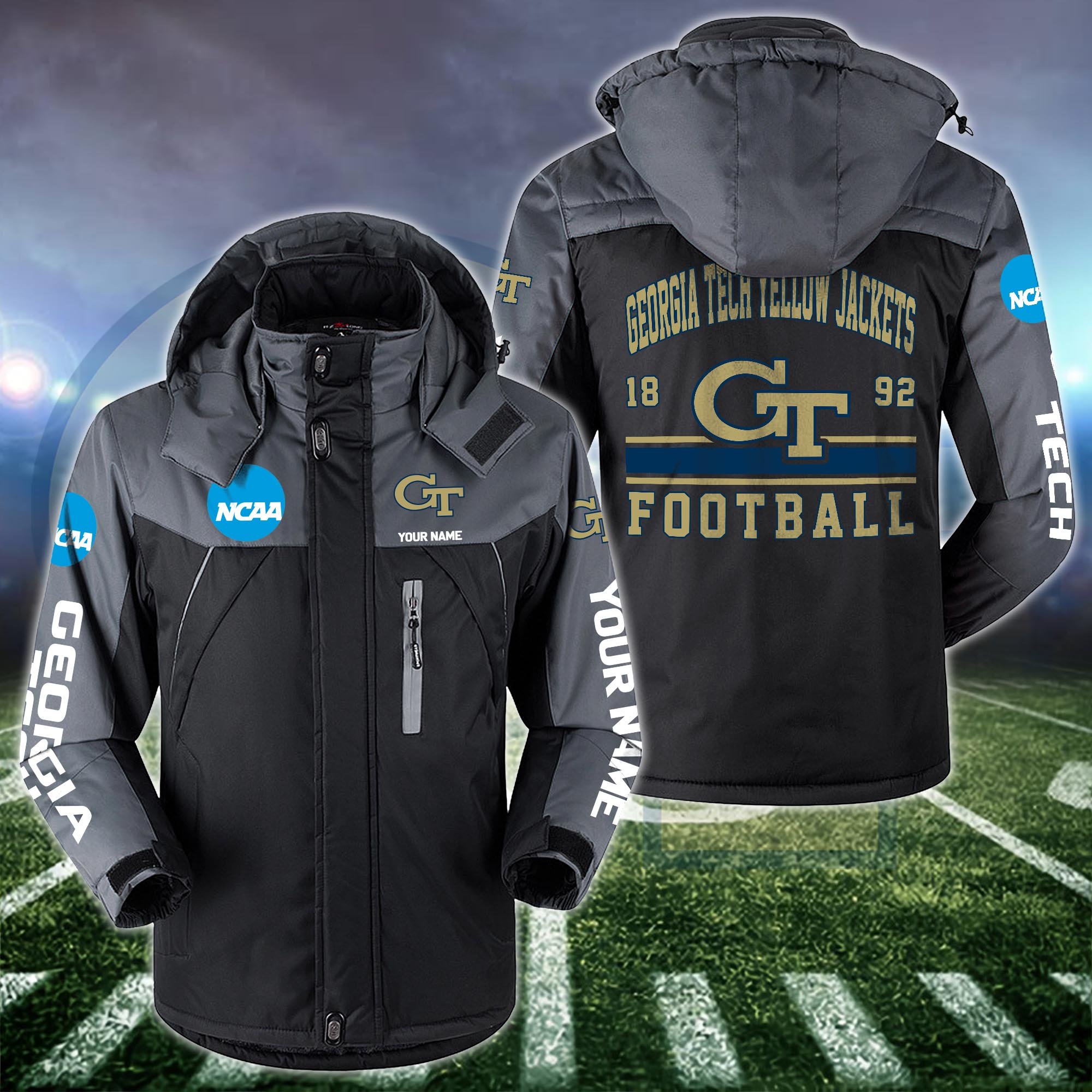 Georgia Tech Yellow Jackets Windbraker Jacket Custom Your Name 2024 Versions, Sport Jacket, FootBall Fan Gifts EHIVM-53361