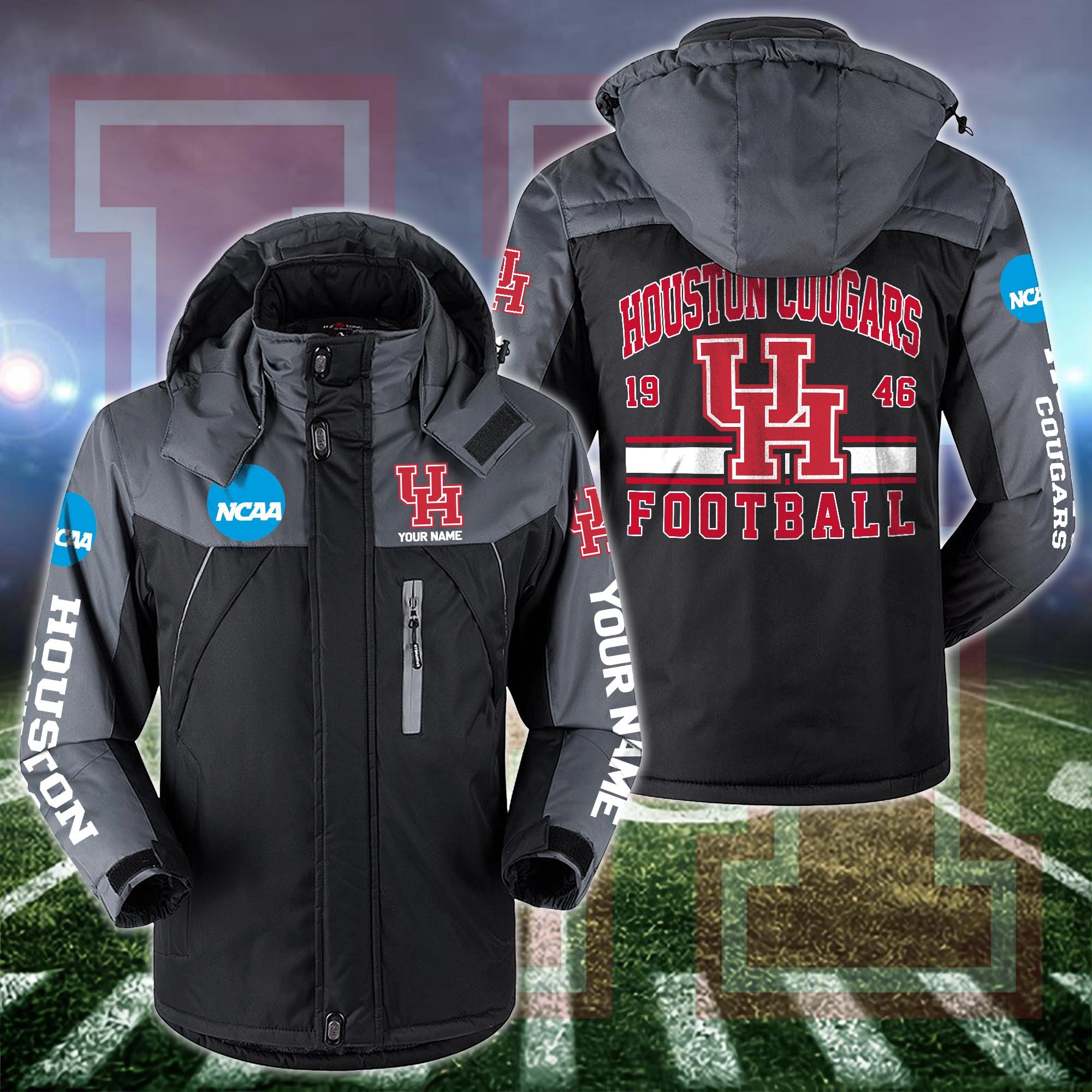 Houston Cougars Windbraker Jacket Custom Your Name 2024 Versions, Sport Jacket, FootBall Fan Gifts EHIVM-53361