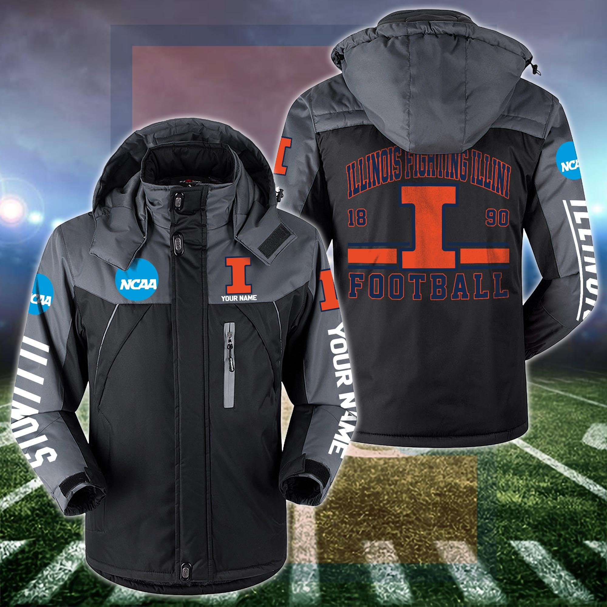 Illinois Fighting Illini Windbraker Jacket Custom Your Name 2024 Versions, Sport Jacket, FootBall Fan Gifts EHIVM-53361