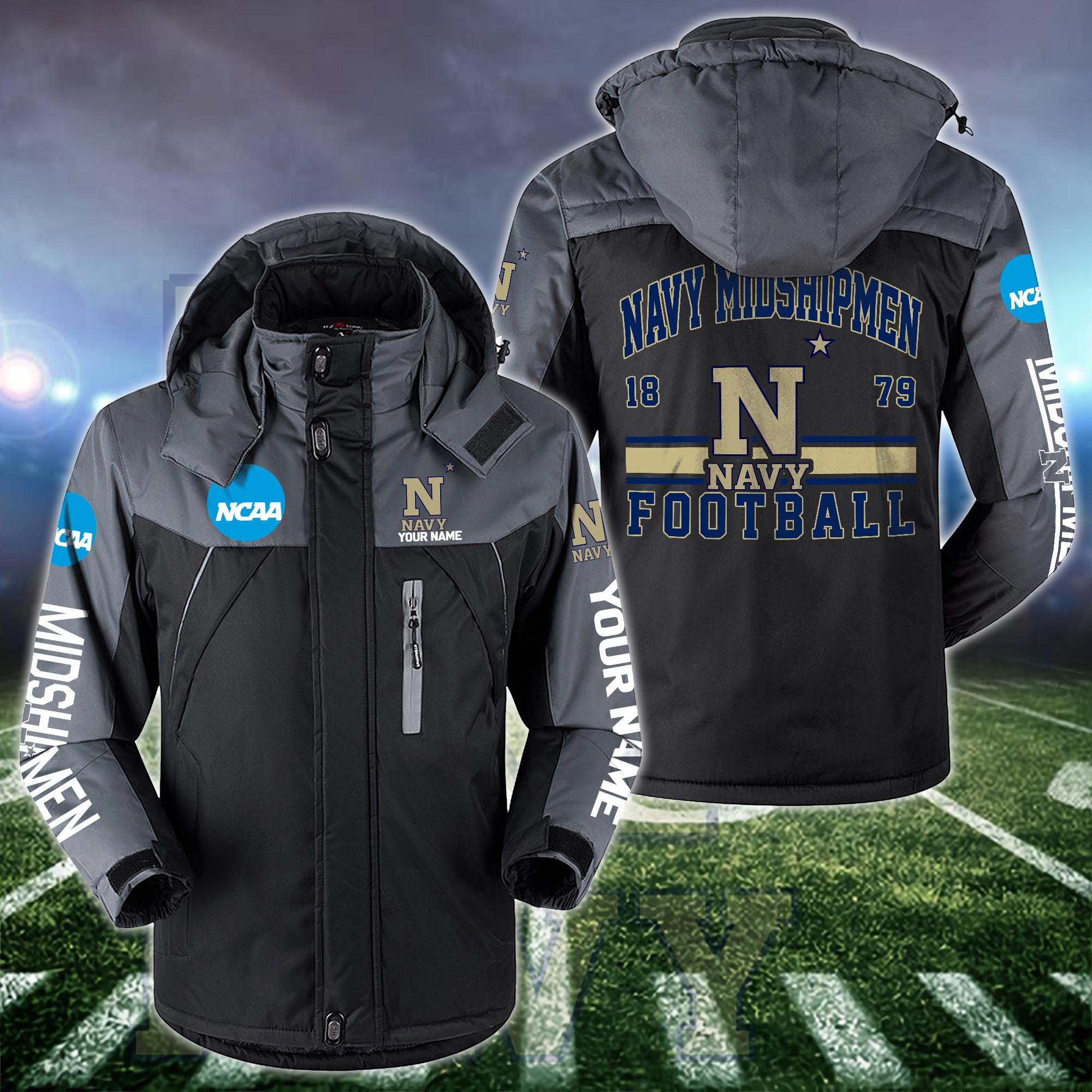 Navy Midshipmen Windbraker Jacket Custom Your Name 2024 Versions, Sport Jacket, FootBall Fan Gifts EHIVM-53361