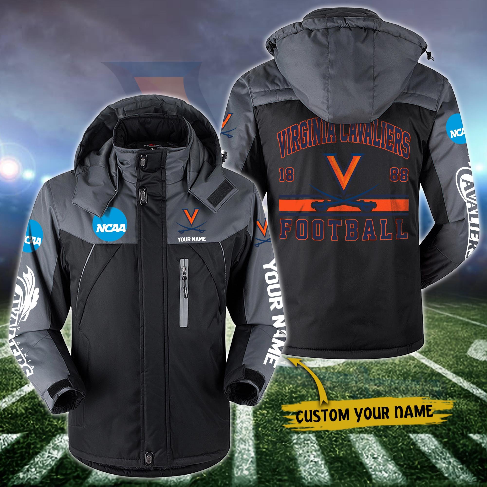 Alternative view of Virginia Cavaliers Windbraker Jacket Custom Your Name 2024 Versions, Sport Jacket, FootBall Fan Gifts EHIVM-53361