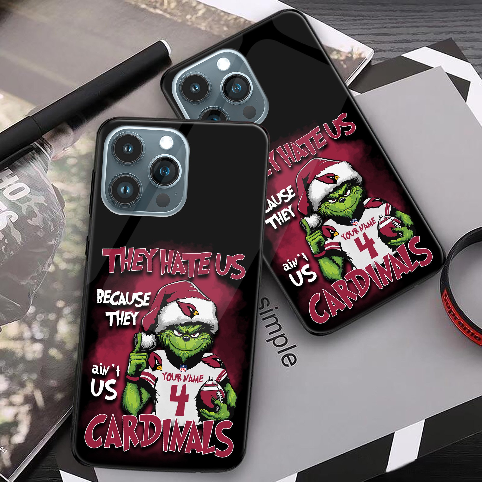 Arizona Cardinals Football Team Phone Case Custom Your Name And Number 2024 Versions, Grinch Phone Accessories, Gifts For Fan EHIVM-53518 - Image 3