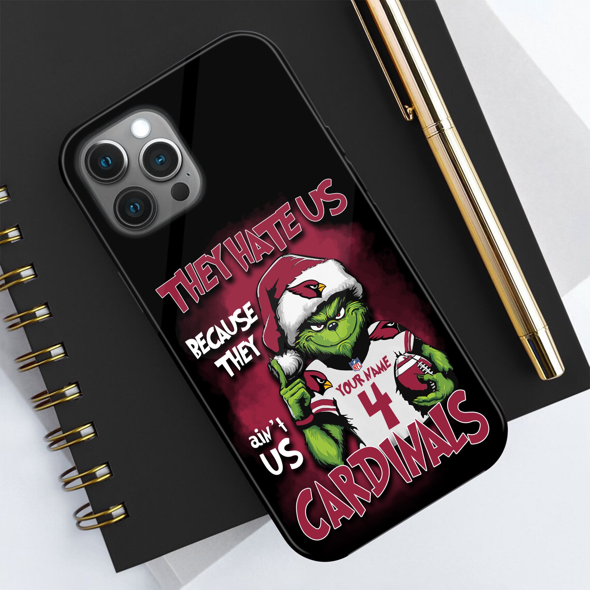 Arizona Cardinals Football Team Phone Case Custom Your Name And Number 2024 Versions, Grinch Phone Accessories, Gifts For Fan EHIVM-53518 - Image 5