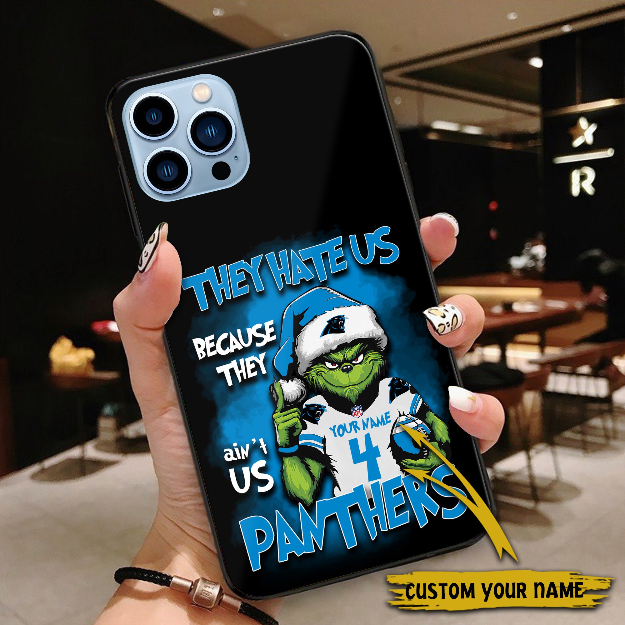 Alternative view of Carolina Panthers Football Team Phone Case Custom Your Name And Number 2024 Versions, Grinch Phone Accessories, Gifts For Fan EHIVM-53518