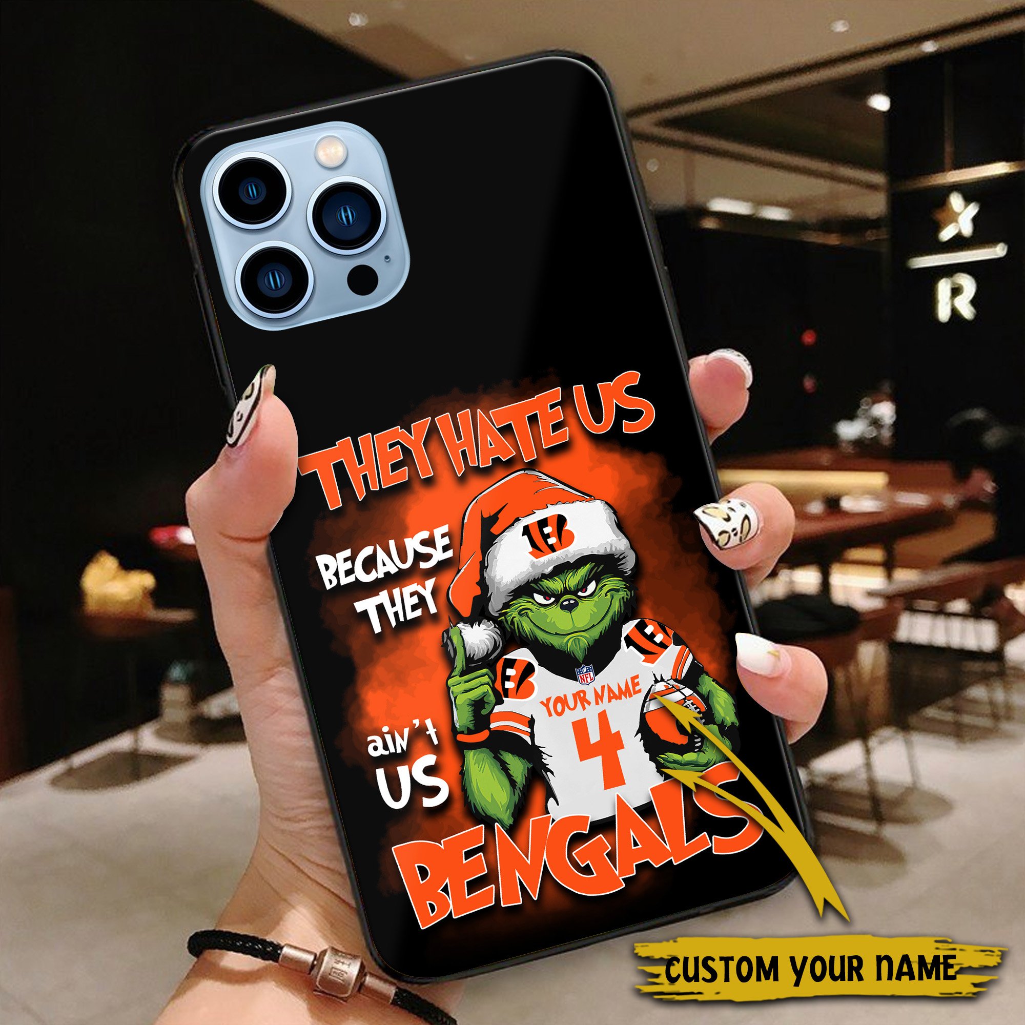 Alternative view of Cincinnati Bengals Football Team Phone Case Custom Your Name And Number 2024 Versions, Grinch Phone Accessories, Gifts For Fan EHIVM-53518