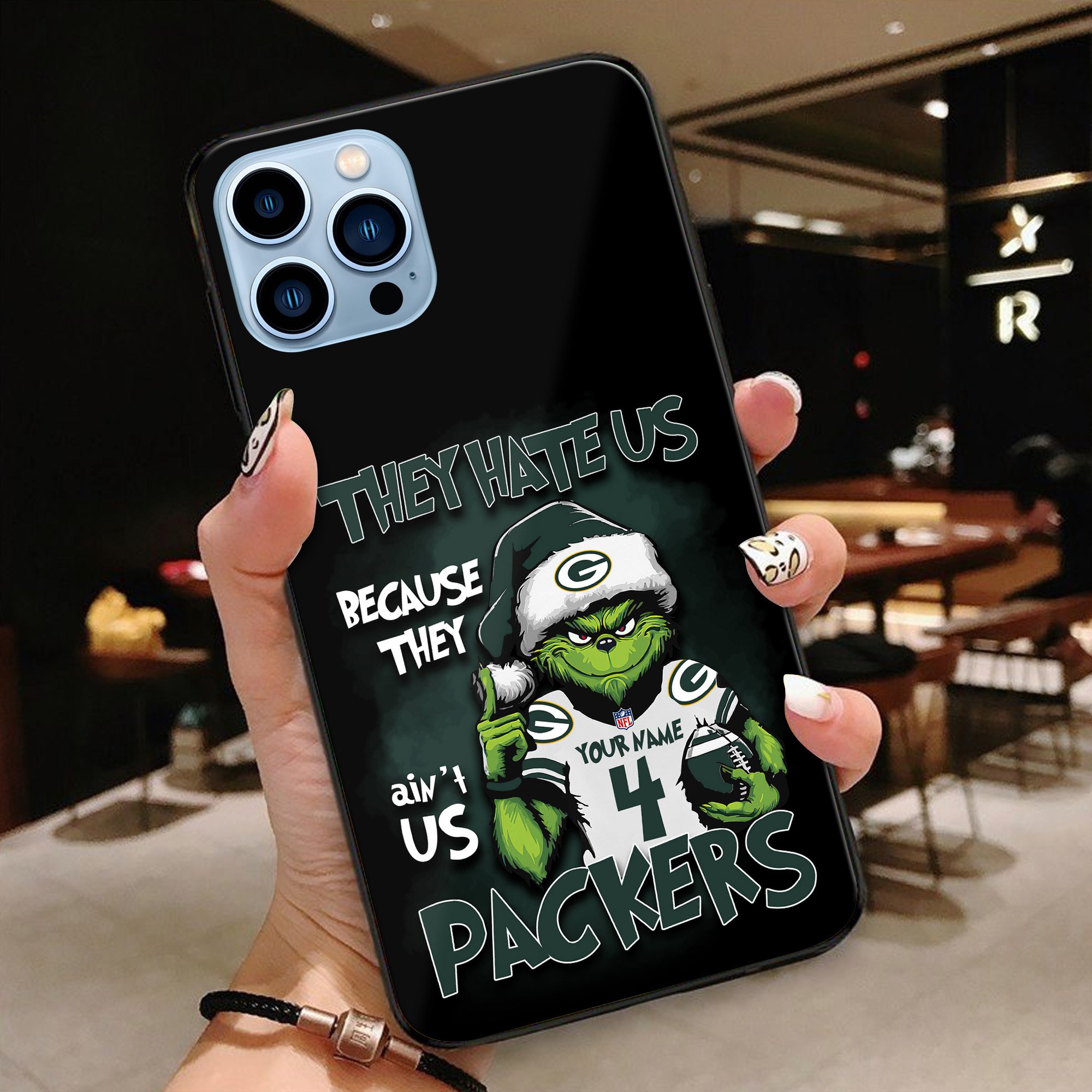 Green Bay Packers Football Team Phone Case Custom Your Name And Number 2024 Versions, Grinch Phone Accessories, Gifts For Fan EHIVM-53518