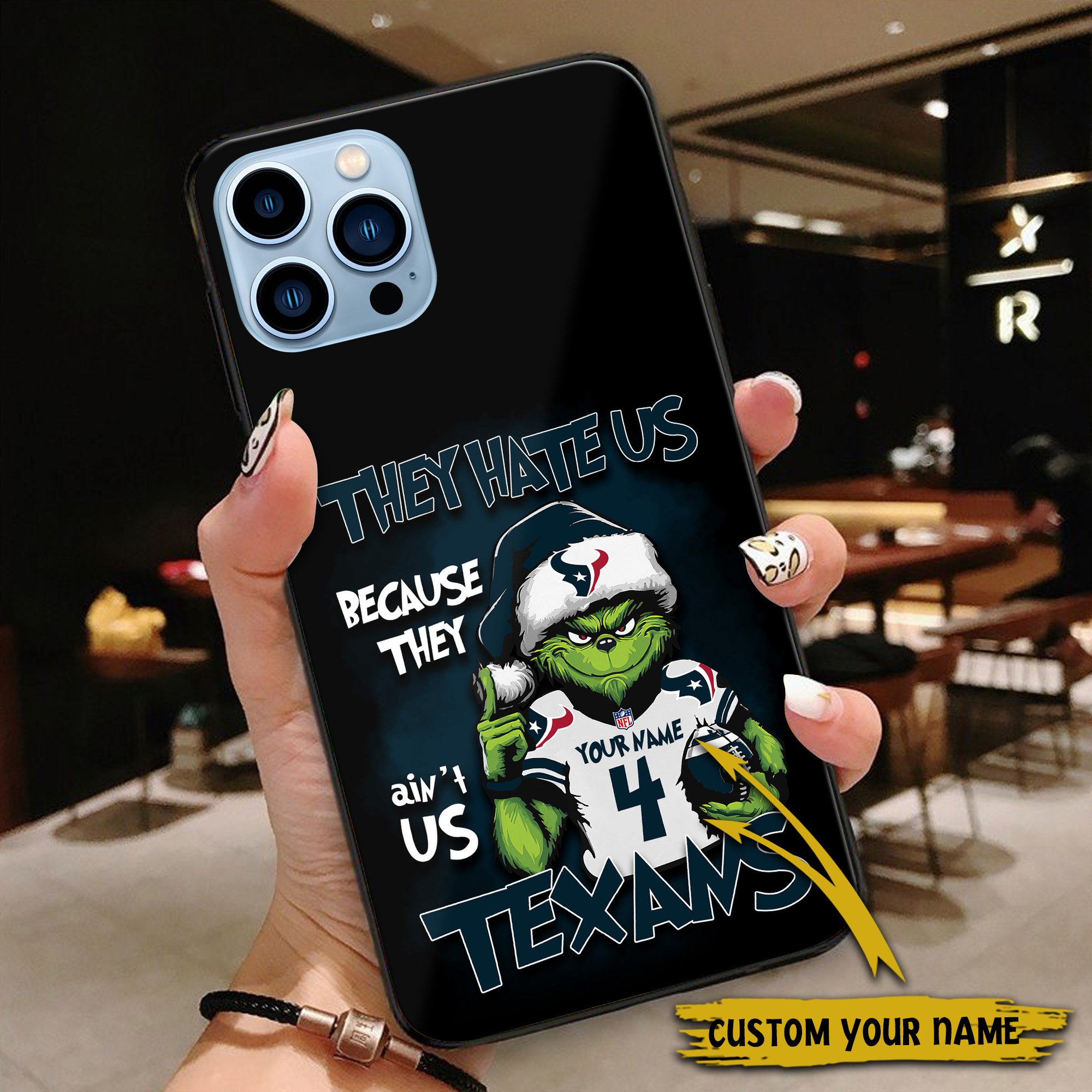 Alternative view of Houston Texans Football Team Phone Case Custom Your Name And Number 2024 Versions, Grinch Phone Accessories, Gifts For Fan EHIVM-53518