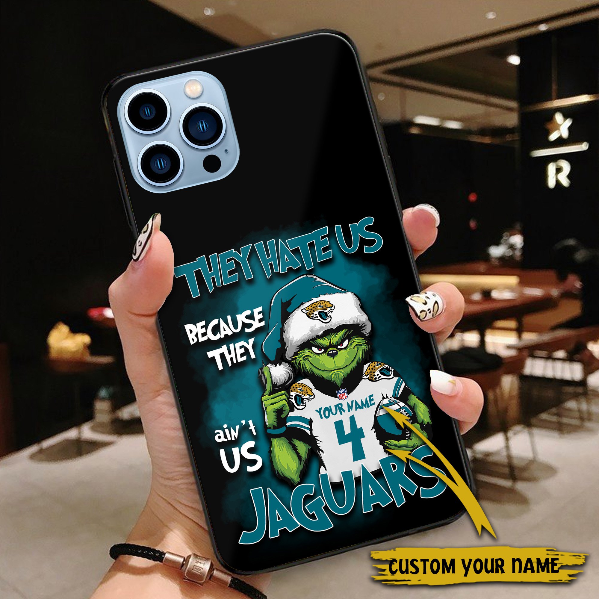 Alternative view of Jacksonville Jaguars Football Team Phone Case Custom Your Name And Number 2024 Versions, Grinch Phone Accessories, Gifts For Fan EHIVM-53518